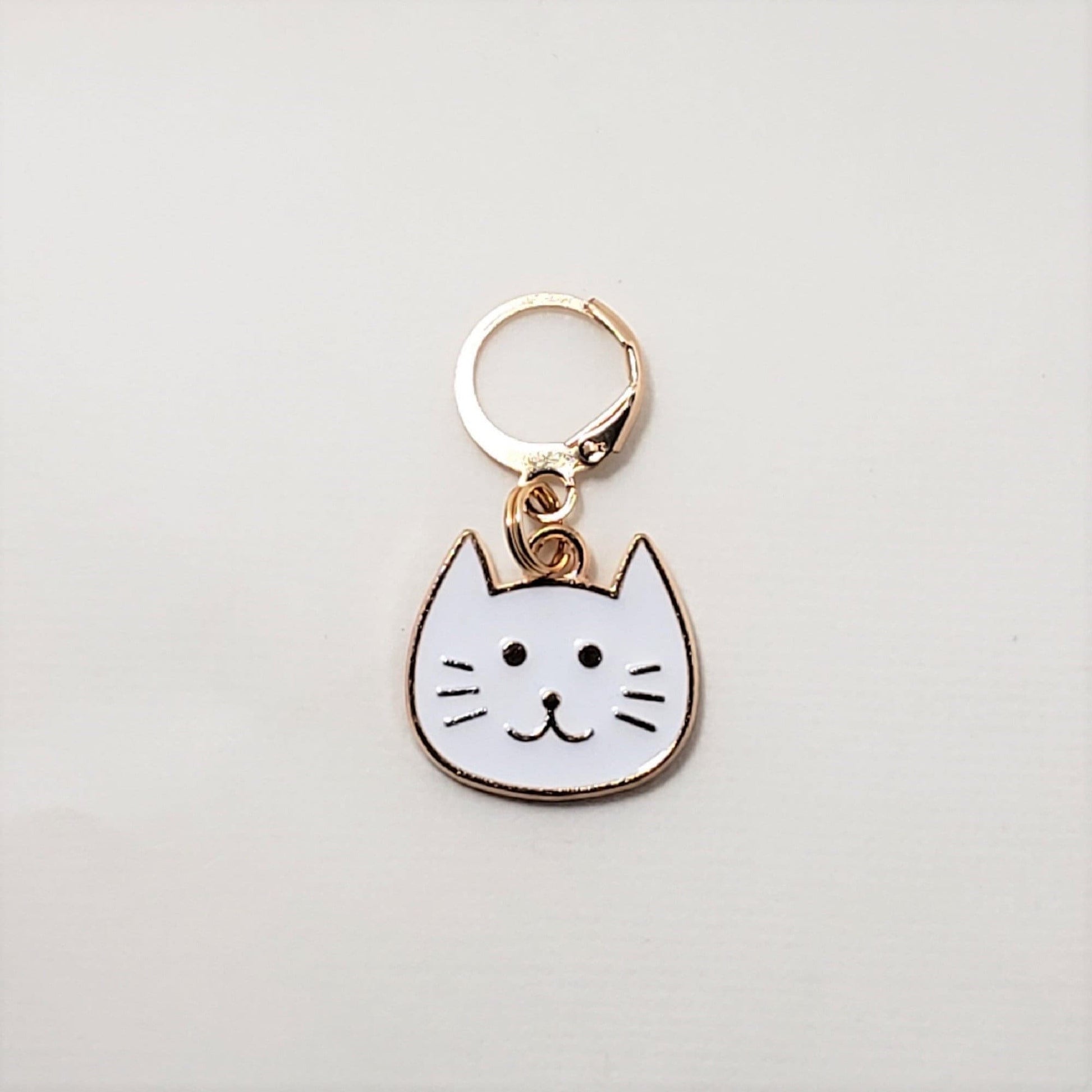 Cat Stitch Markers for Knitting, 4pc Large Cat Heads | Crochet stitch marker, progress keeper, project bag charms, crochet accessory