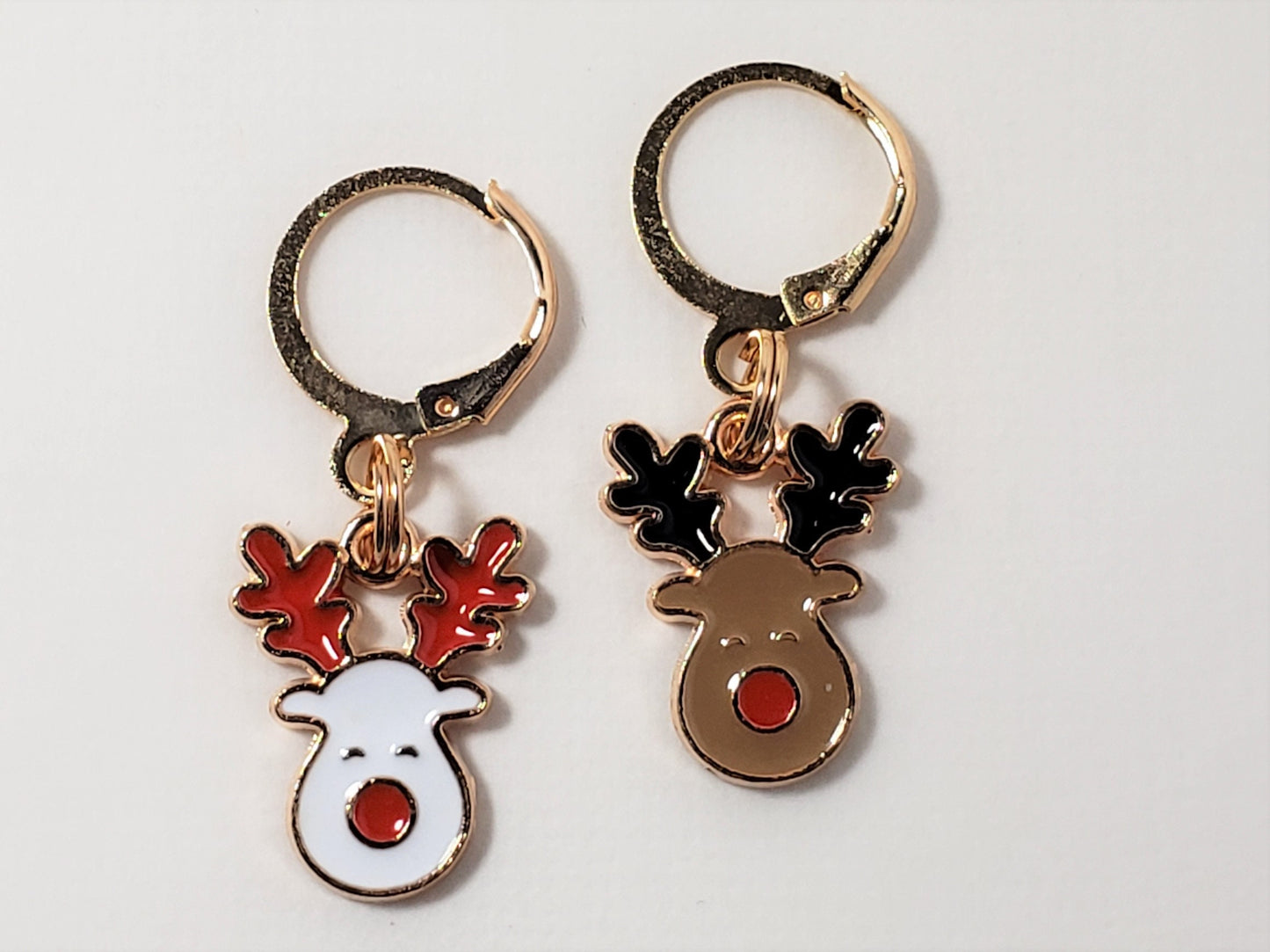 Stitch Markers for Knitting, 5pc Holiday Reindeer | Crochet stitch marker, progress keeper, project bag charms, crochet accessories