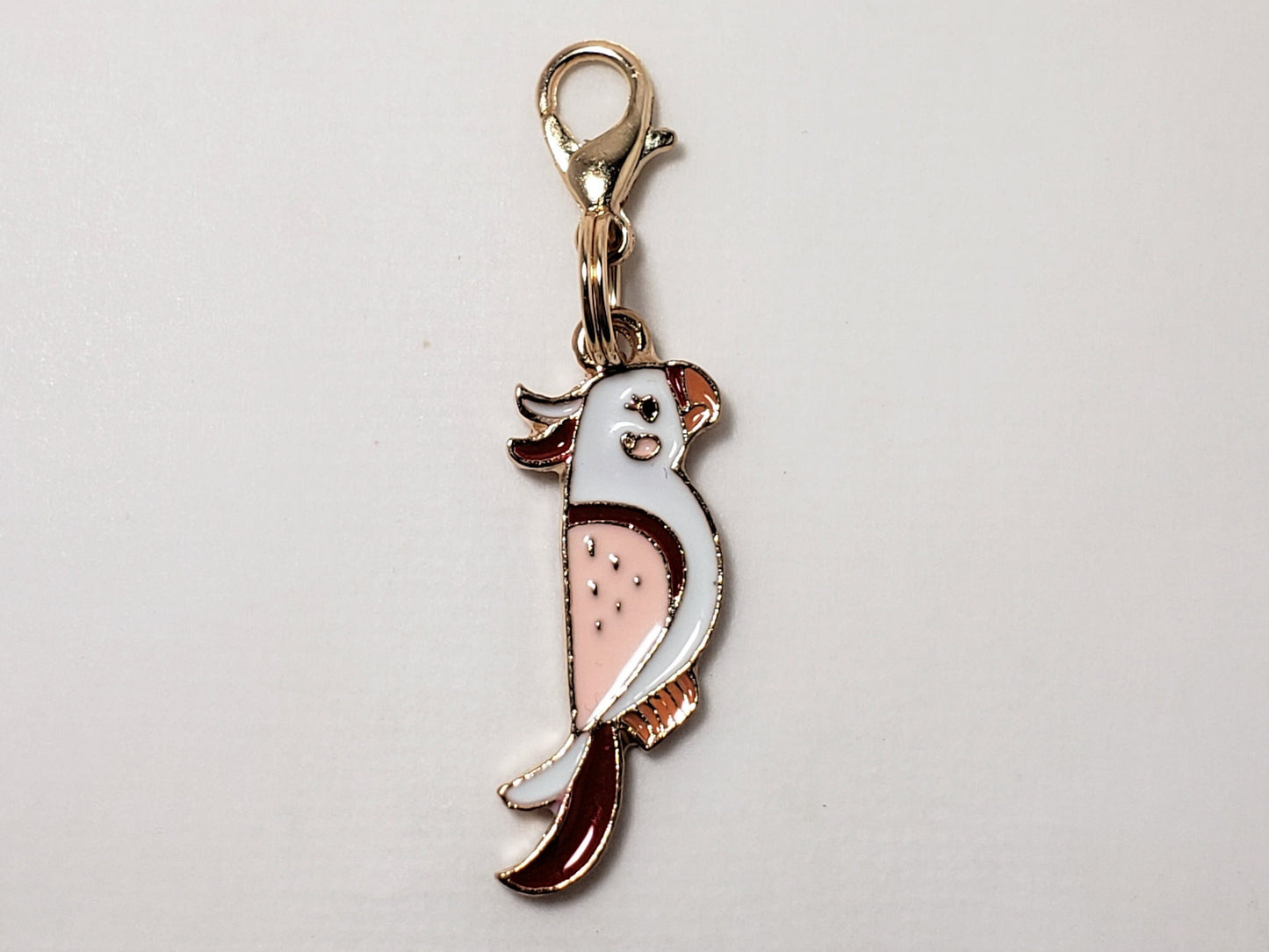 Stitch Markers for Knitting, 5pc Pink Cockatiel Parrots | Crochet stitch marker, progress keeper, project bag charms, crochet accessories