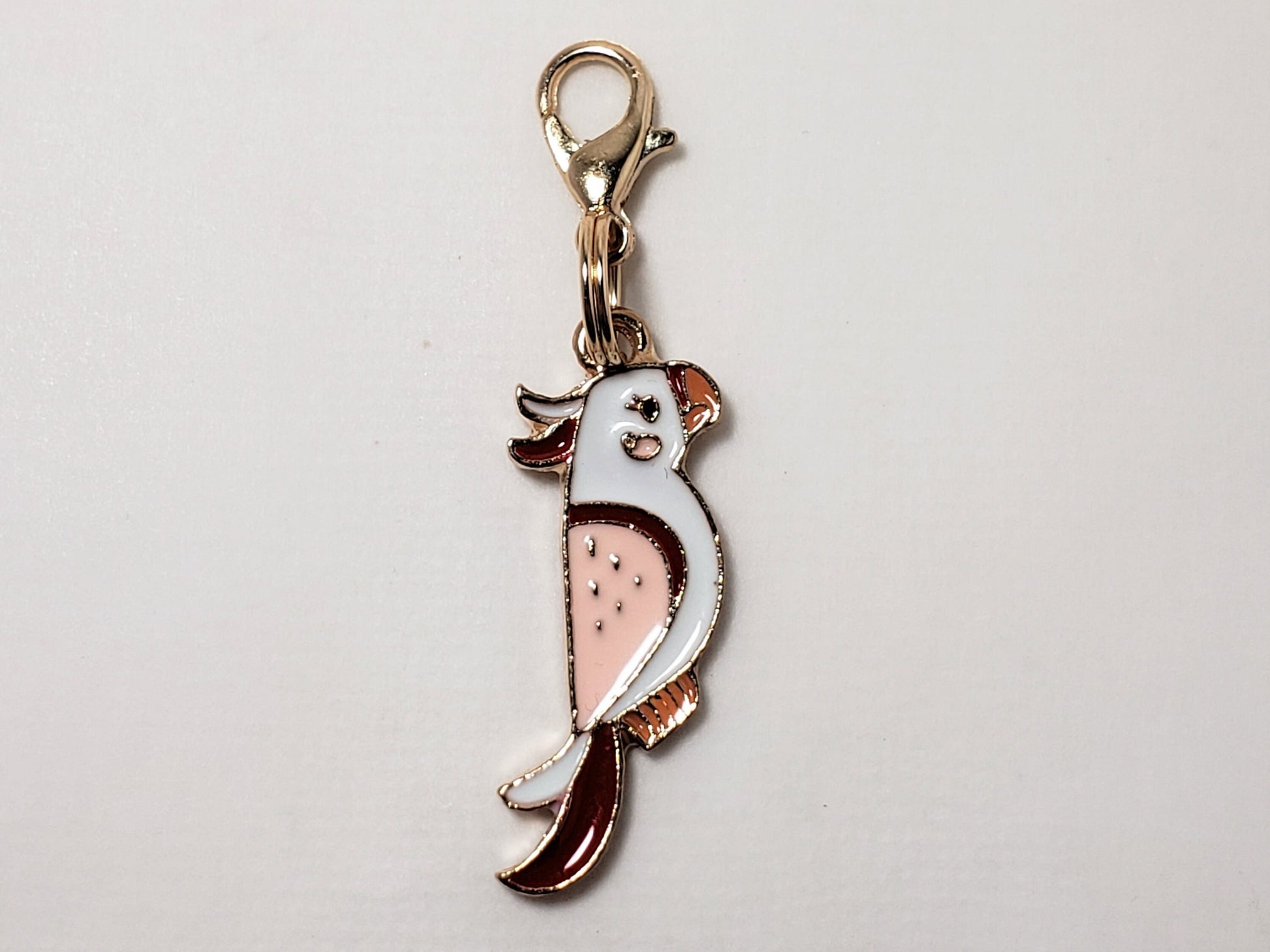 Stitch Markers for Knitting, 5pc Pink Cockatiel Parrots | Crochet stitch marker, progress keeper, project bag charms, crochet accessories