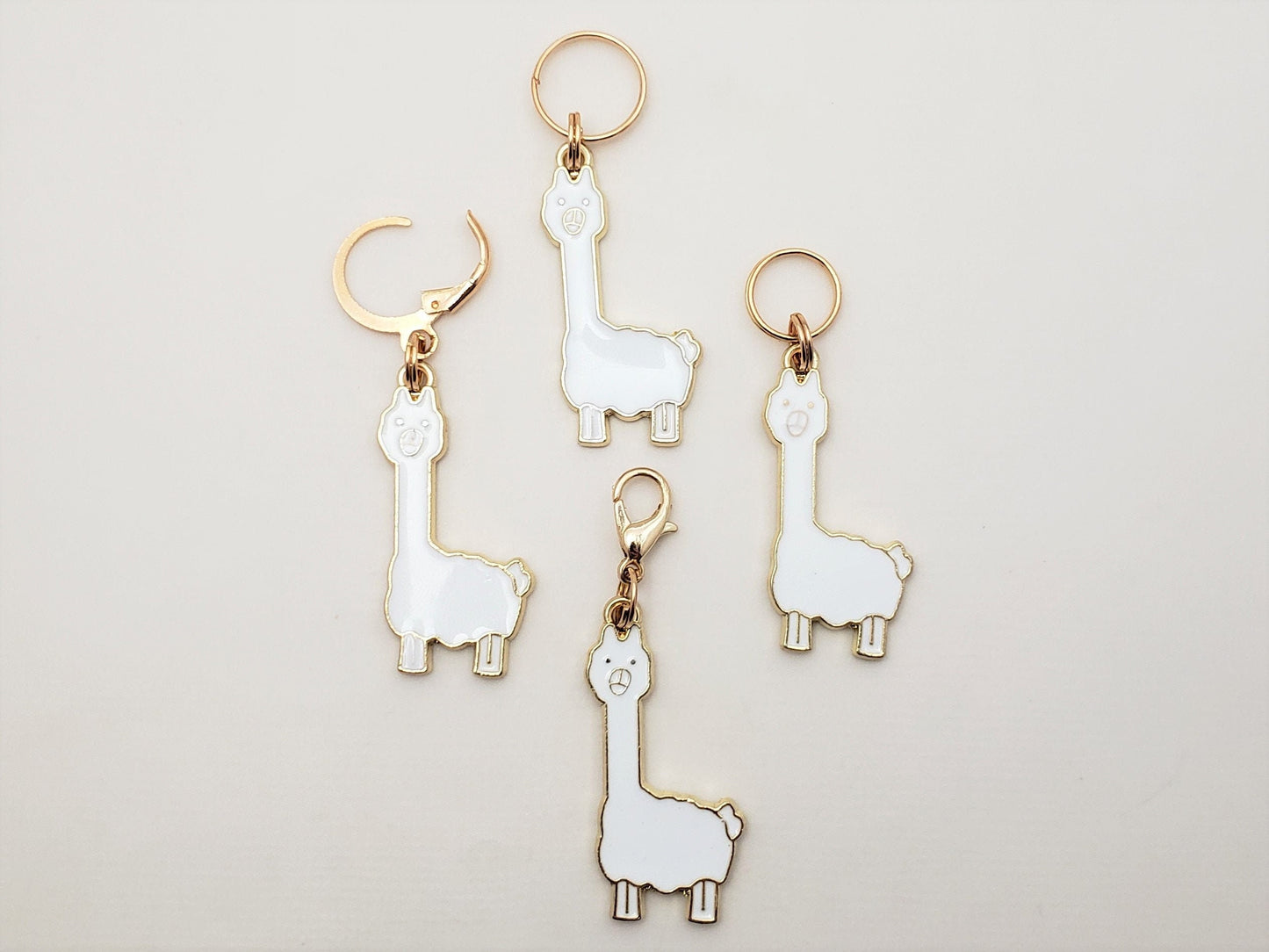 Alpaca Stitch Markers for Knitting, 4pc | Crochet stitch marker, progress keeper, project bag charms, crochet accessories