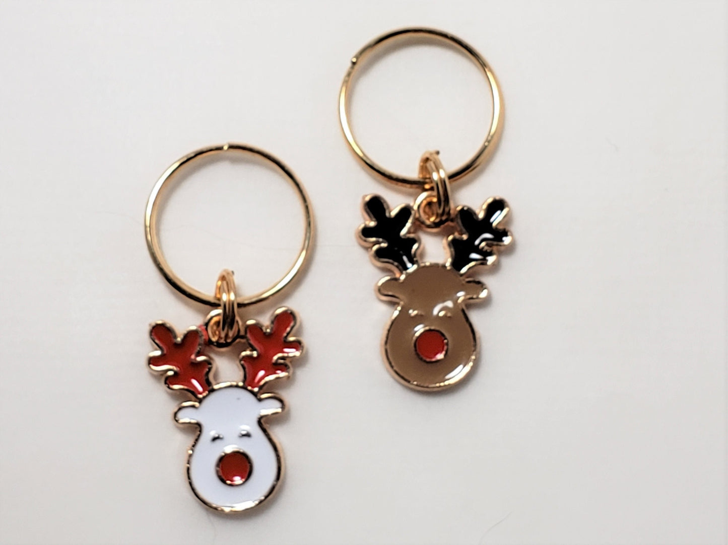 Stitch Markers for Knitting, 5pc Holiday Reindeer | Crochet stitch marker, progress keeper, project bag charms, crochet accessories