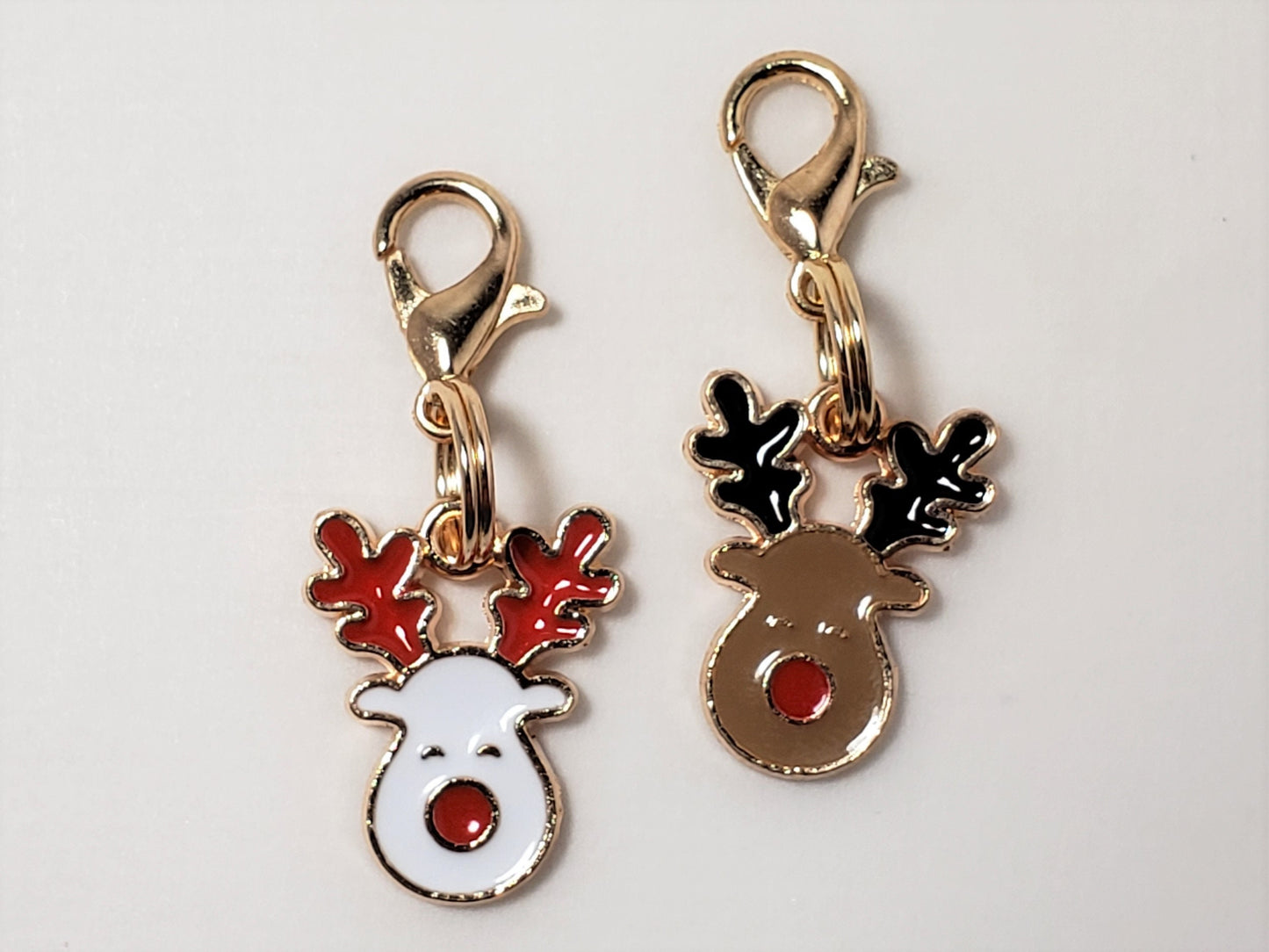 Stitch Markers for Knitting, 5pc Holiday Reindeer | Crochet stitch marker, progress keeper, project bag charms, crochet accessories