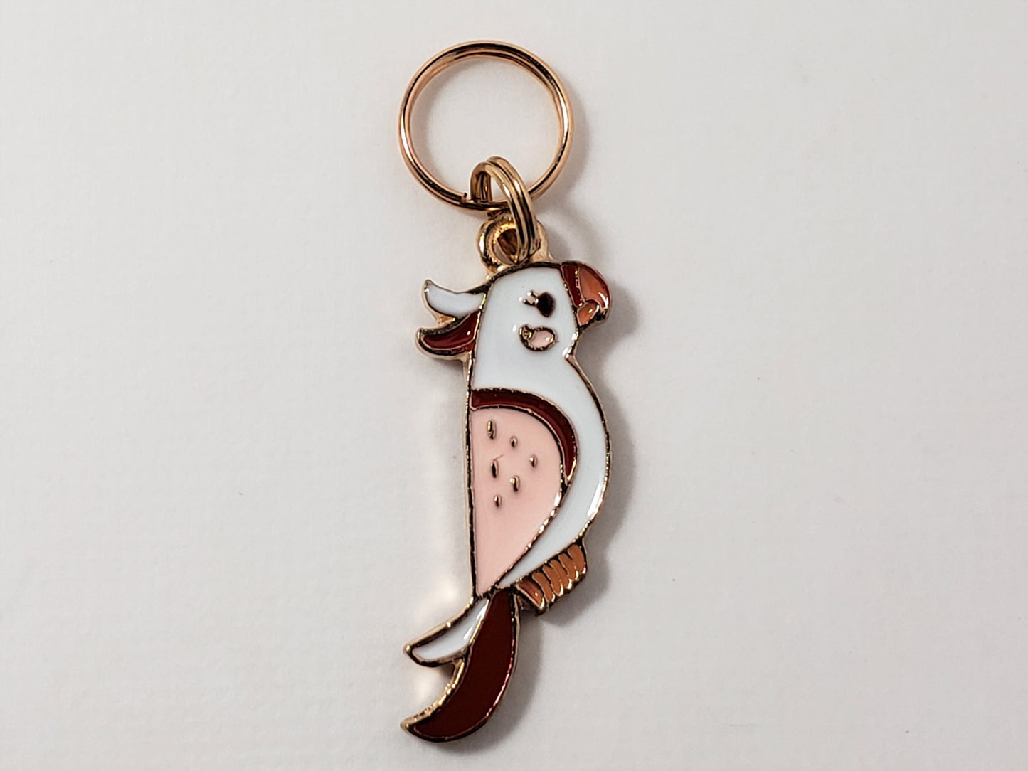 Stitch Markers for Knitting, 5pc Pink Cockatiel Parrots | Crochet stitch marker, progress keeper, project bag charms, crochet accessories