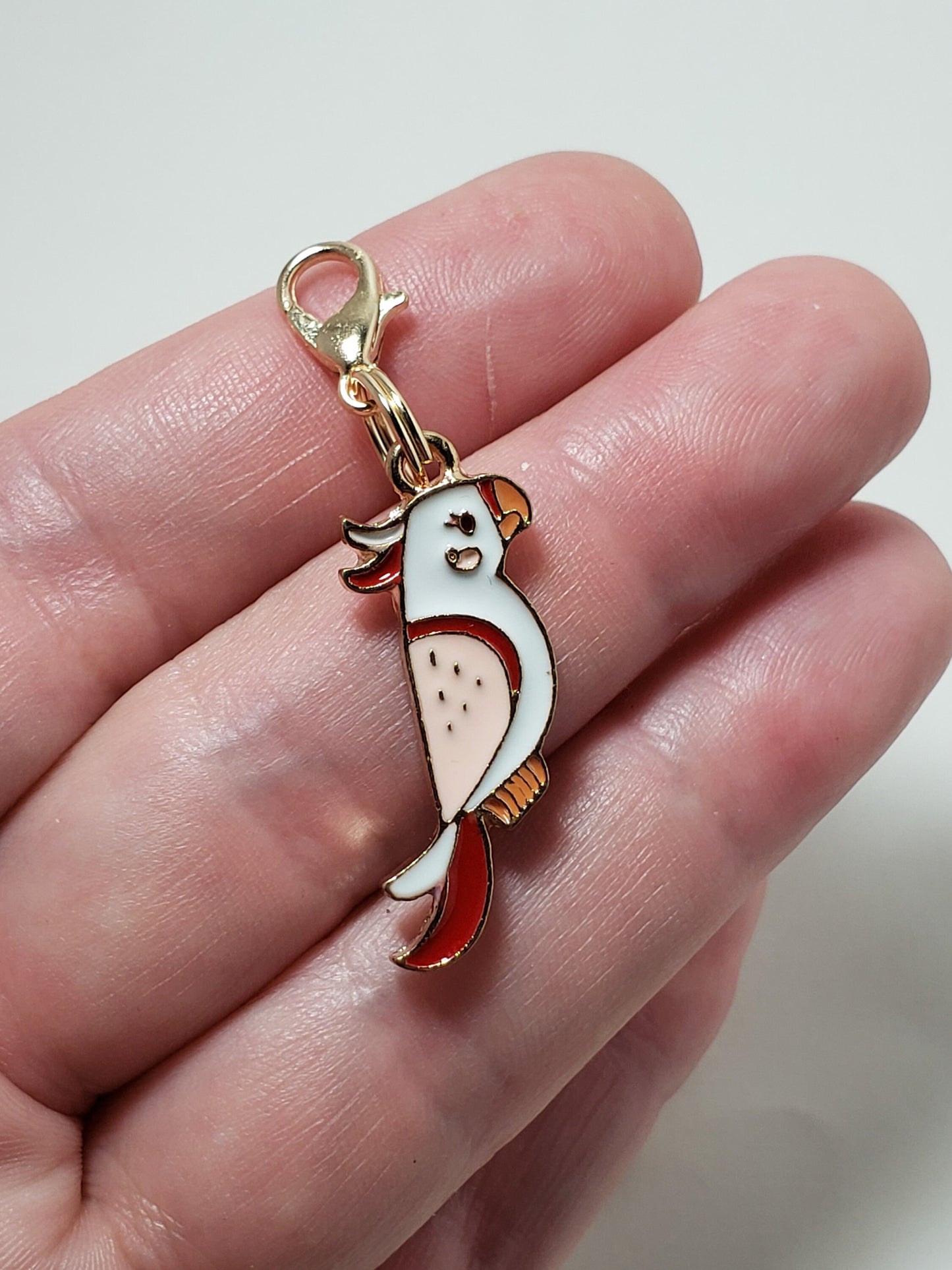 Stitch Markers for Knitting, 5pc Pink Cockatiel Parrots | Crochet stitch marker, progress keeper, project bag charms, crochet accessories