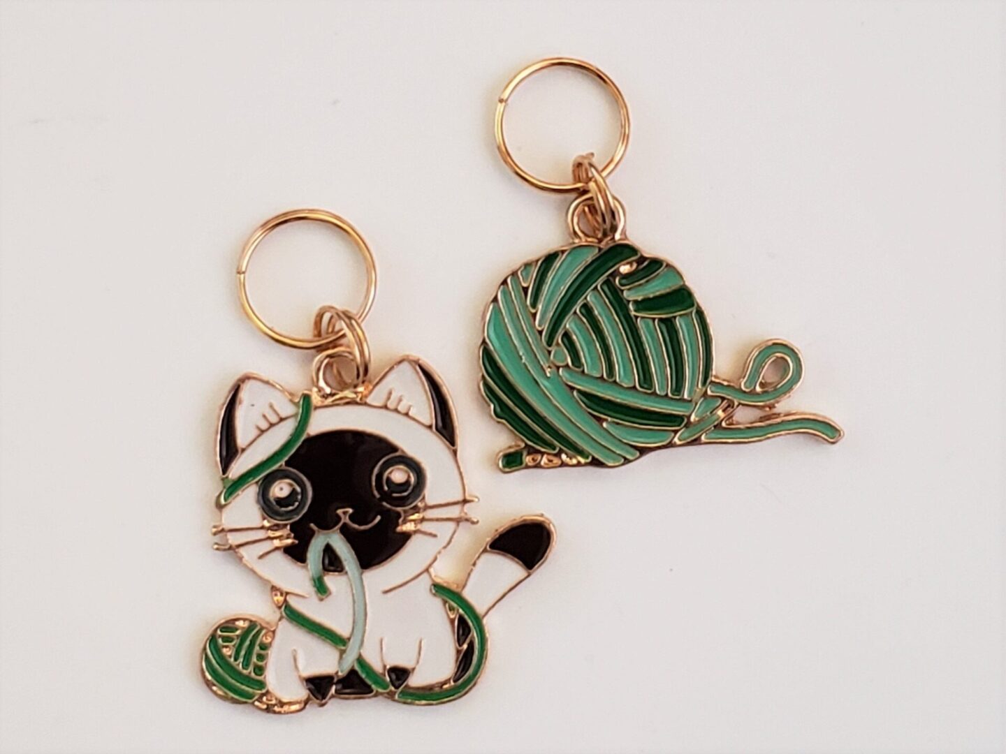 Siamese Cat Stitch Markers, 2 pc