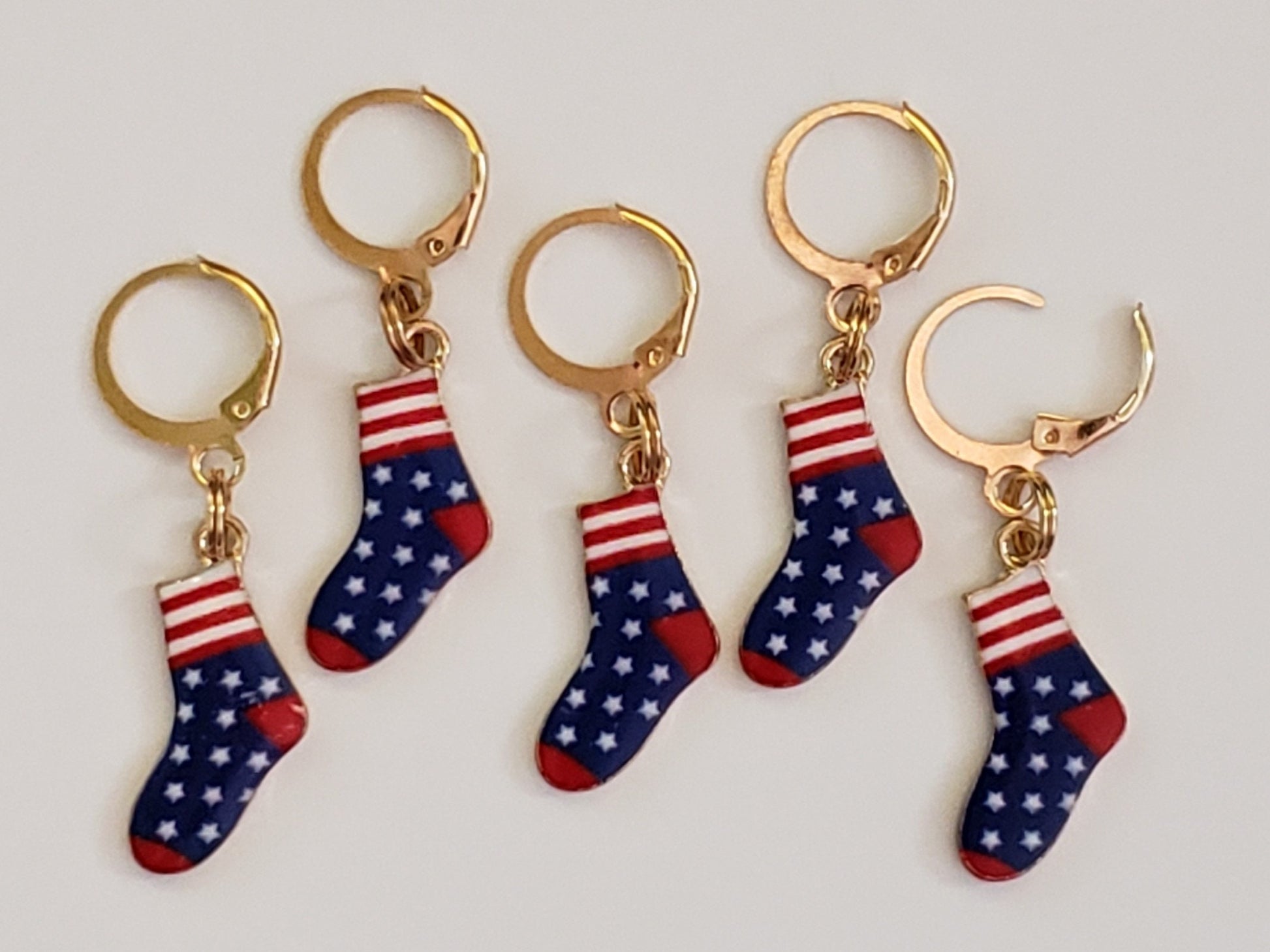 Sock Stitch Markers for Knitting 5pc | Crochet stitch marker, progress keeper, project bag charm, crochet accessory, knitting marker