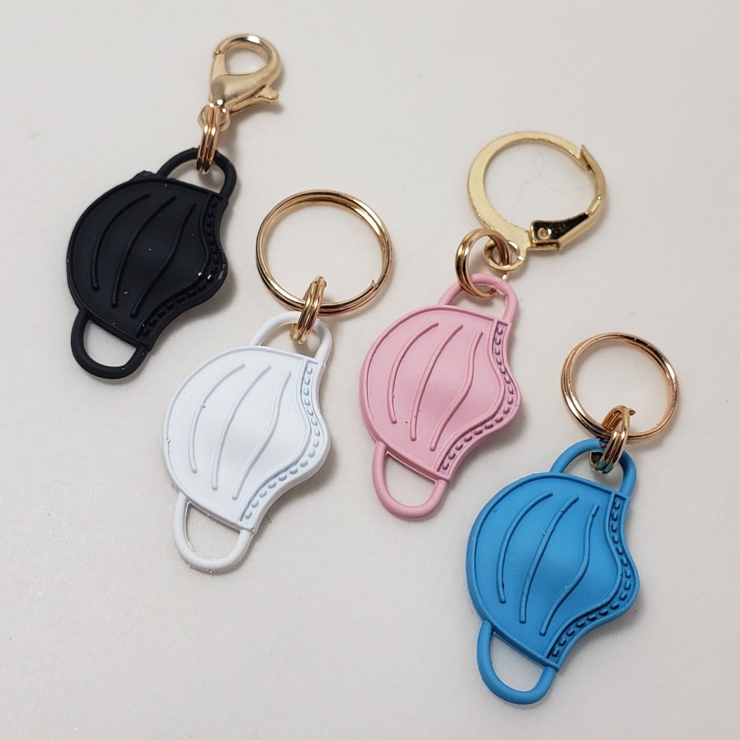 Stitch Markers for Knitting, 4pc Face Mask | Crochet stitch marker, progress keeper, project bag charms, crochet accessories