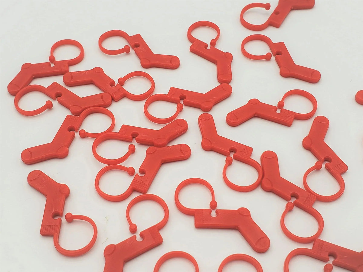Locking Stitch Markers for Knitting and Crochet, 10pc Plastic Red Socks and/or Hearts | Crochet stitch marker, progress keeper