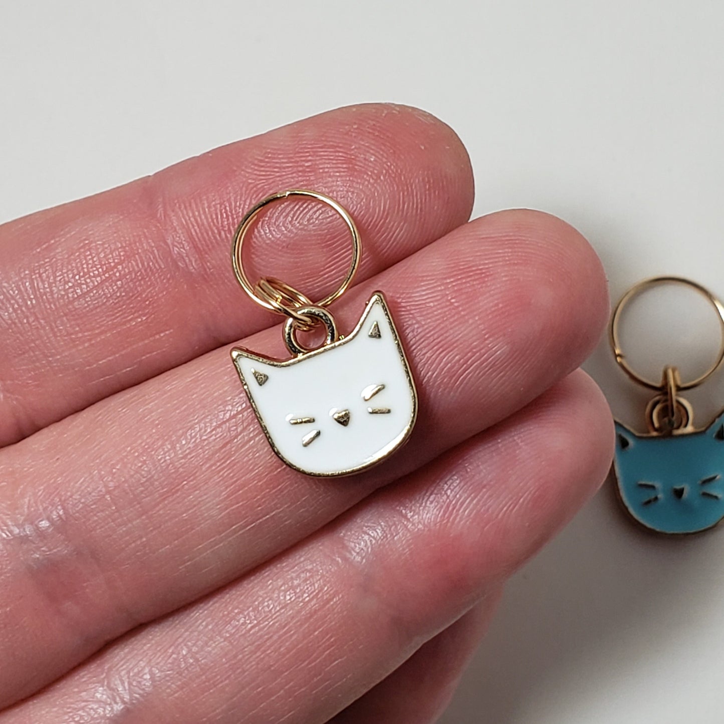 Cat Stitch Markers for Knitting, 4pc medium cats, 4 colors | Crochet stitch marker, progress keeper, project bag charms, crochet accessory