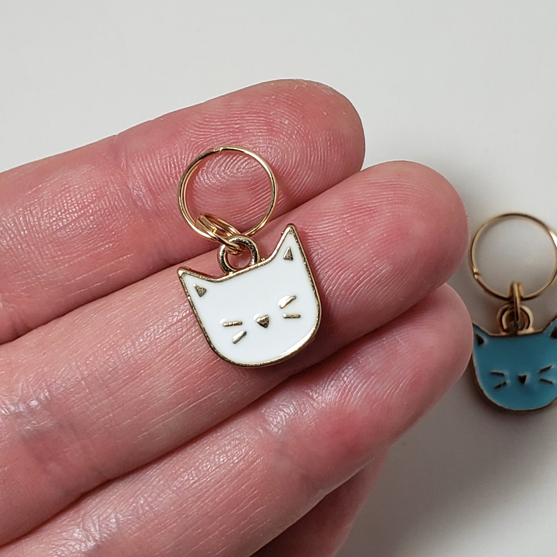 Cat Stitch Markers for Knitting, 4pc medium cats, 4 colors | Crochet stitch marker, progress keeper, project bag charms, crochet accessory