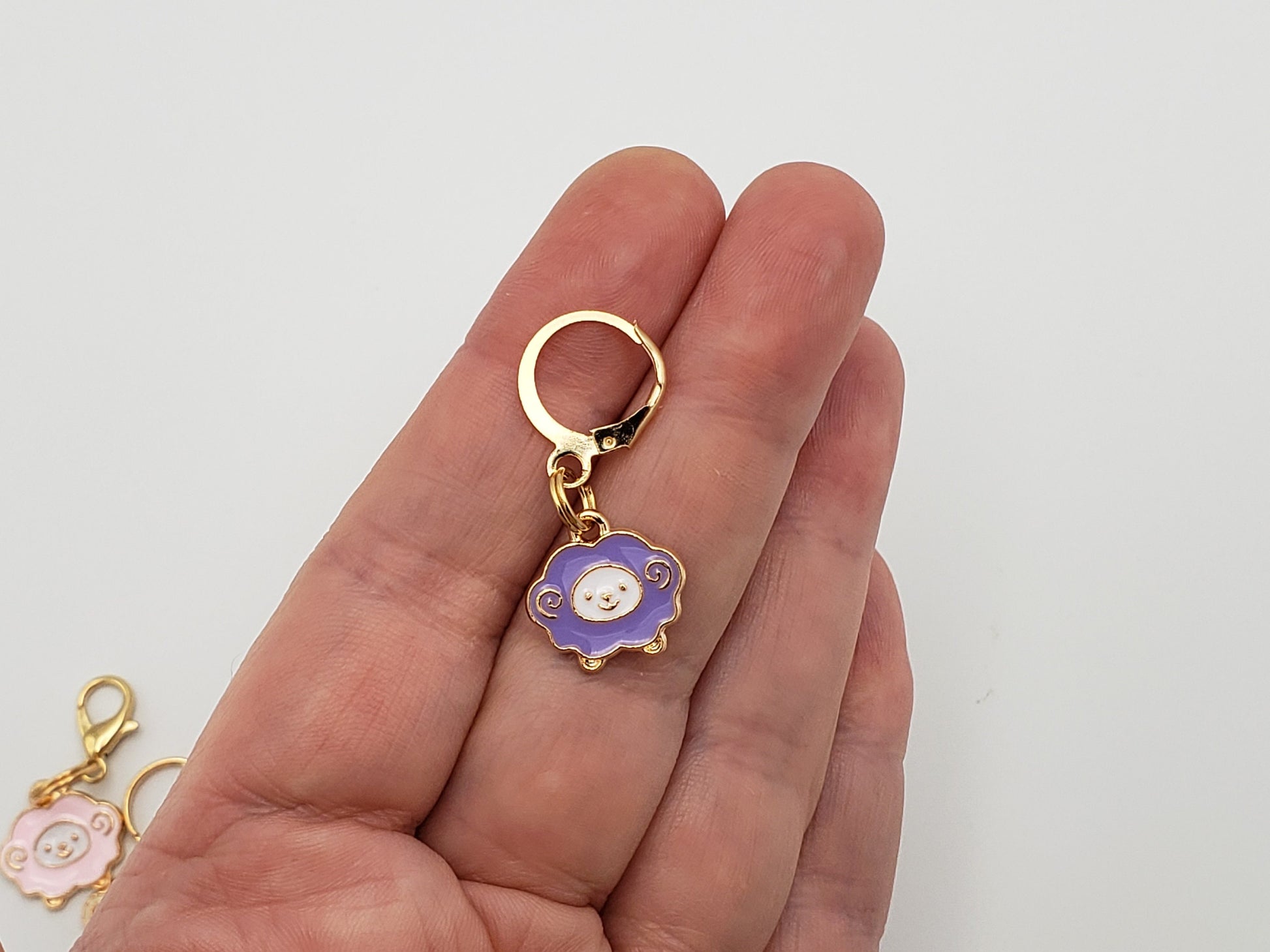 Tiny Sheep Stitch Markers for Knitting 4pc | Crochet stitch marker, progress keeper, project bag charm, crochet accessory, knitting marker