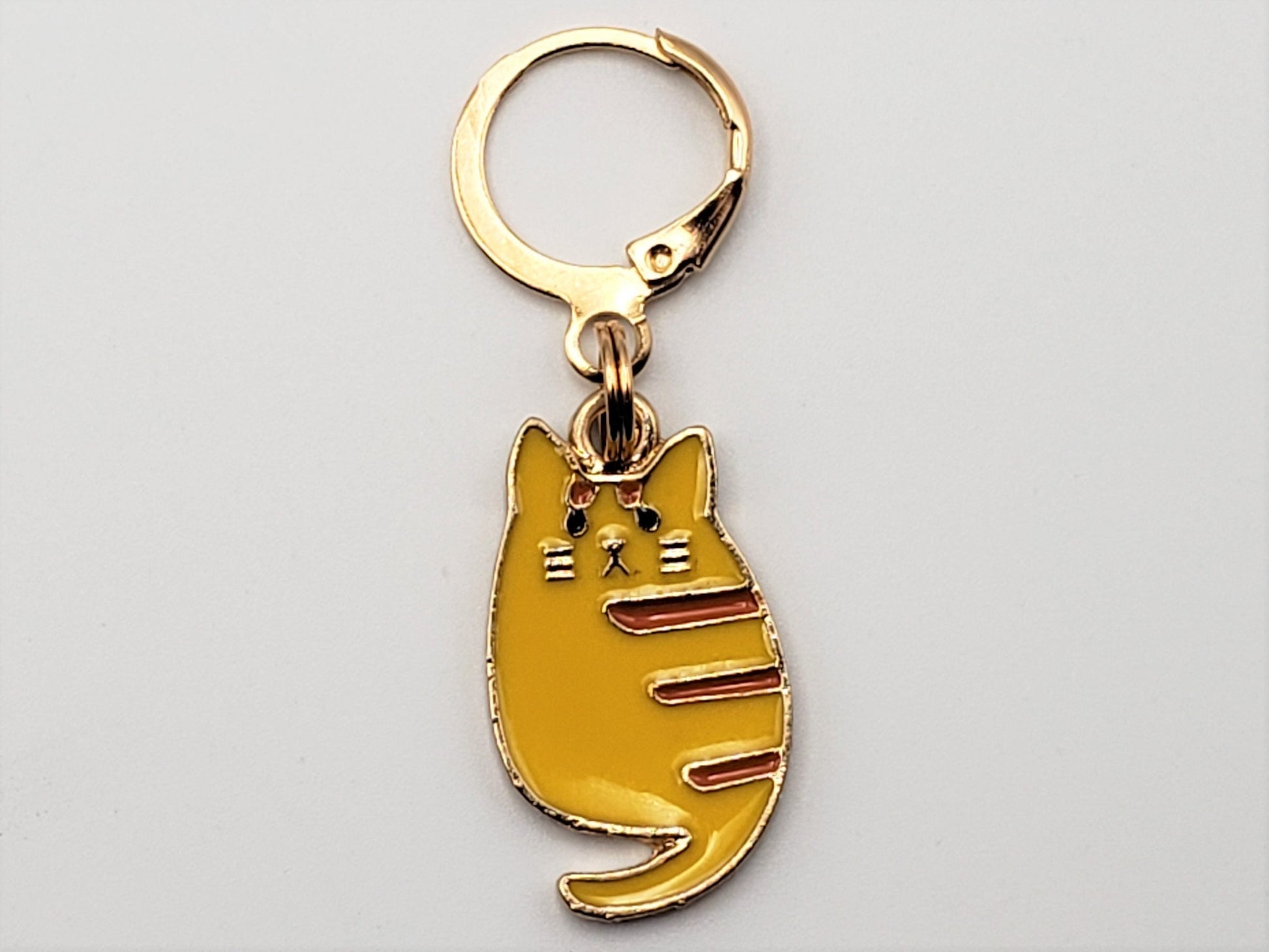 Orange Tabby Cat Stitch Markers for Knitting, 4pc | Crochet stitch marker, progress keeper, project bag charms, crochet accessory