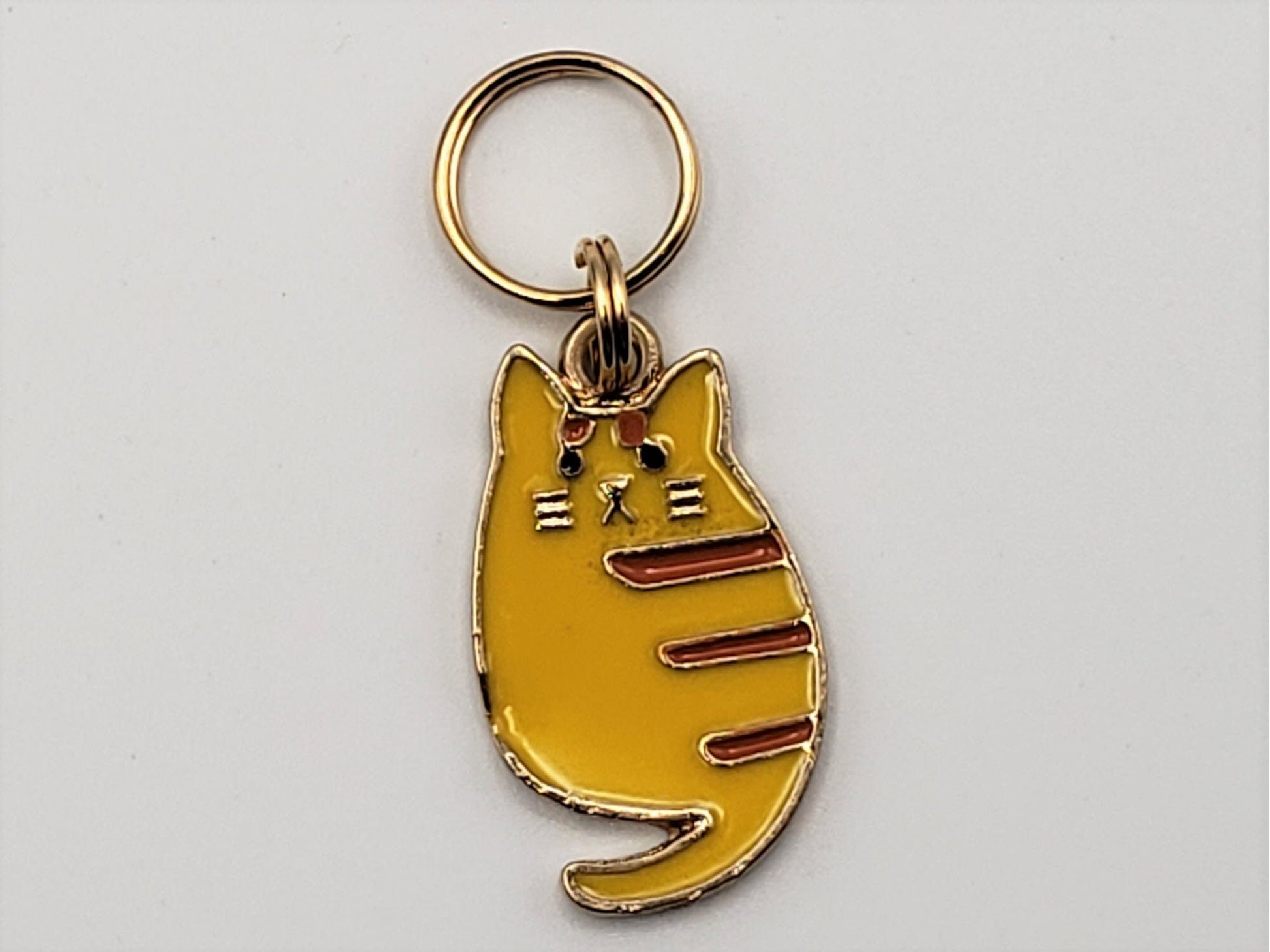 Orange Tabby Cat Stitch Markers for Knitting, 4pc | Crochet stitch marker, progress keeper, project bag charms, crochet accessory