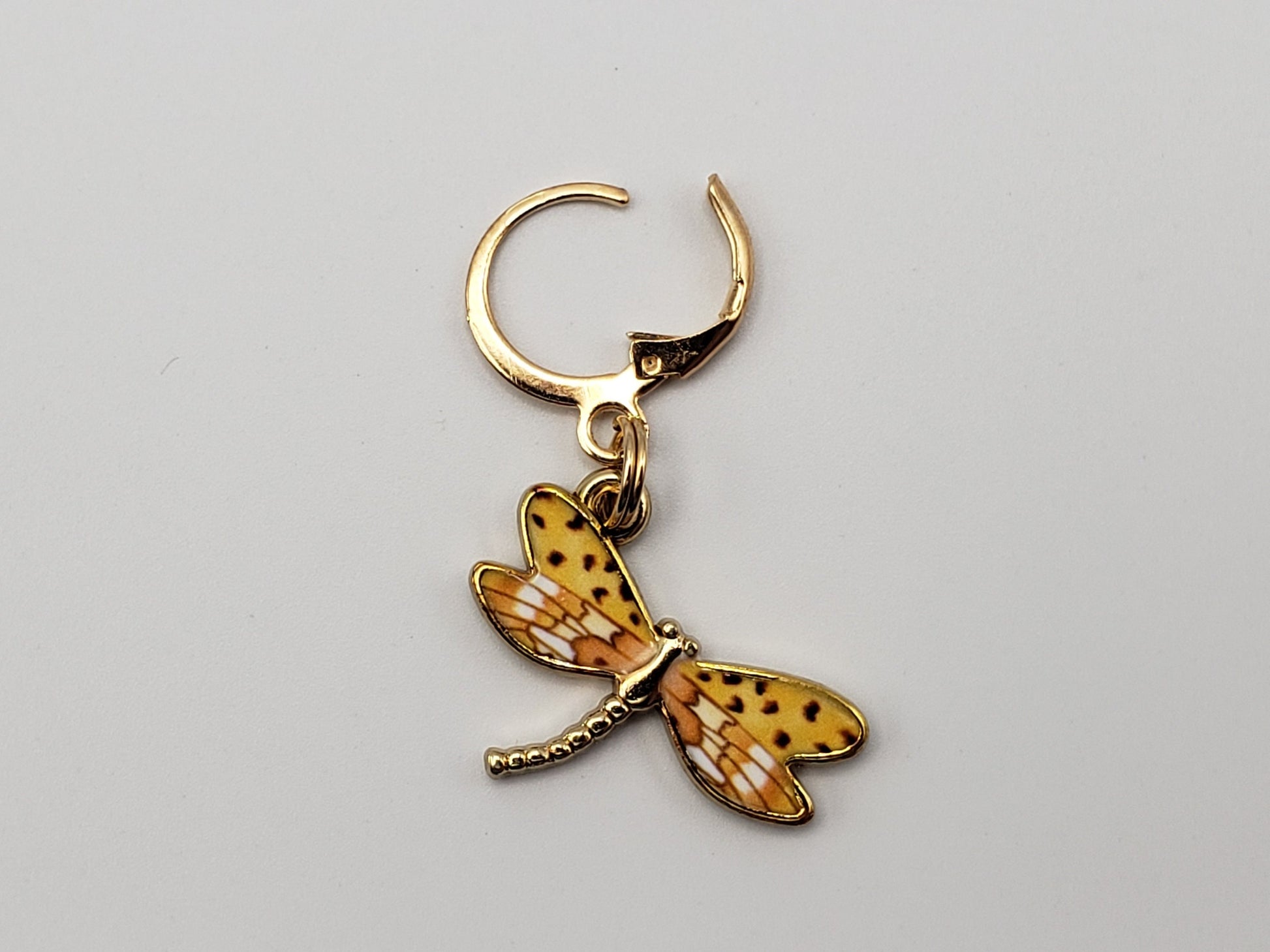 Stitch Markers for Knitting, 5pc Colorful Dragonflies | Crochet stitch marker, progress keeper, project bag charms, crochet accessory