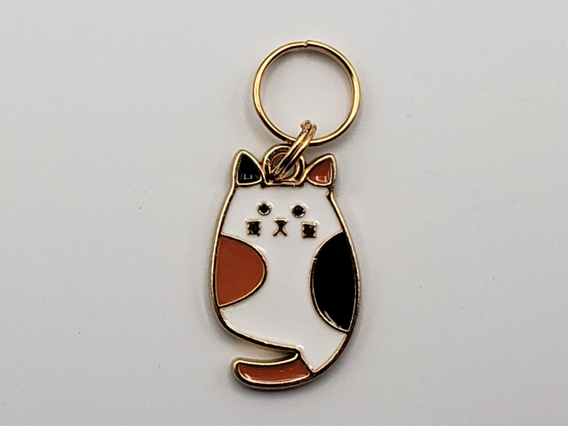 Calico Cat Stitch Markers for Knitting, 4pc | Crochet stitch marker, progress keeper, project bag charms, crochet accessory
