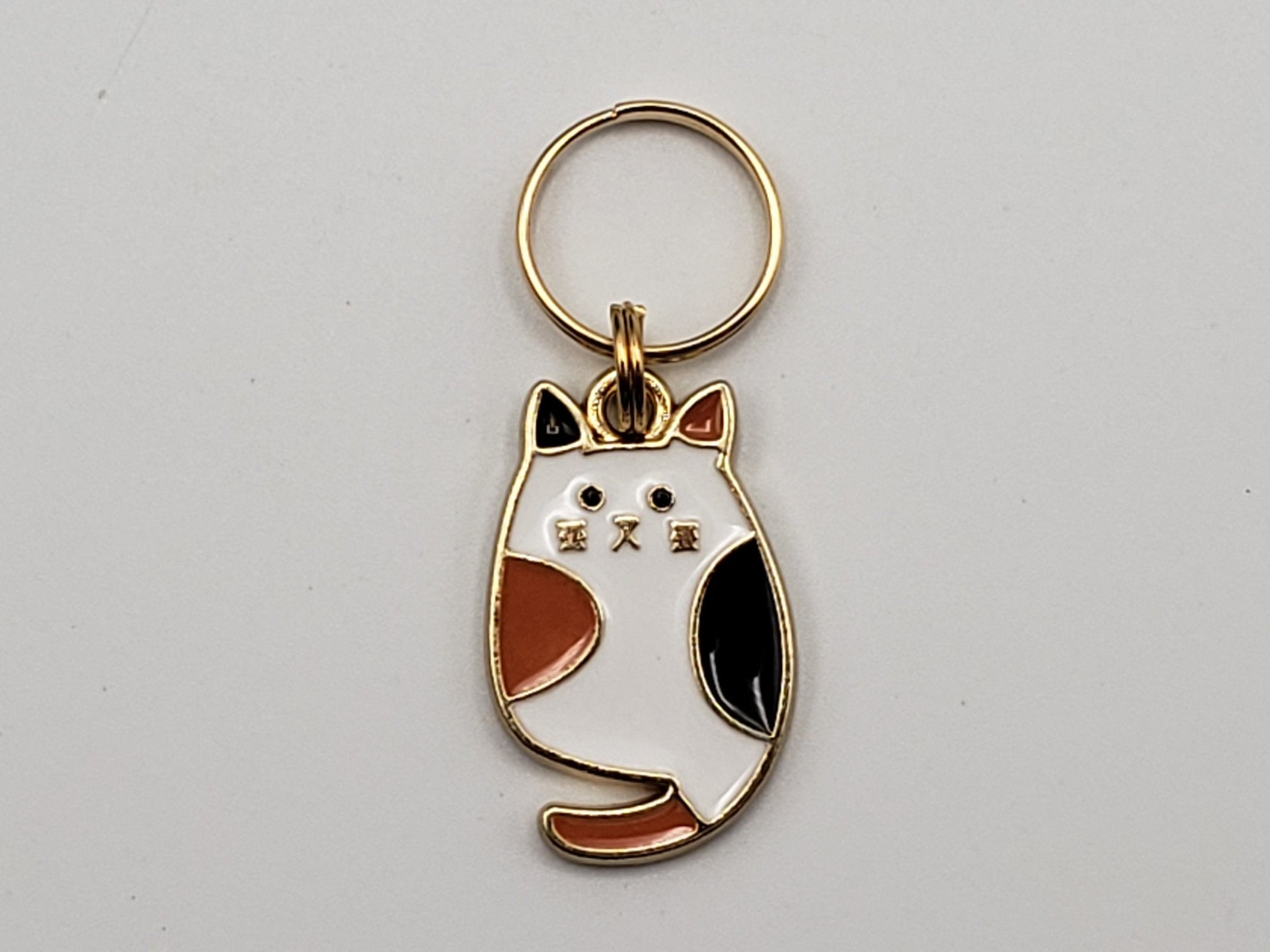 Calico Cat Stitch Markers for Knitting, 4pc | Crochet stitch marker, progress keeper, project bag charms, crochet accessory