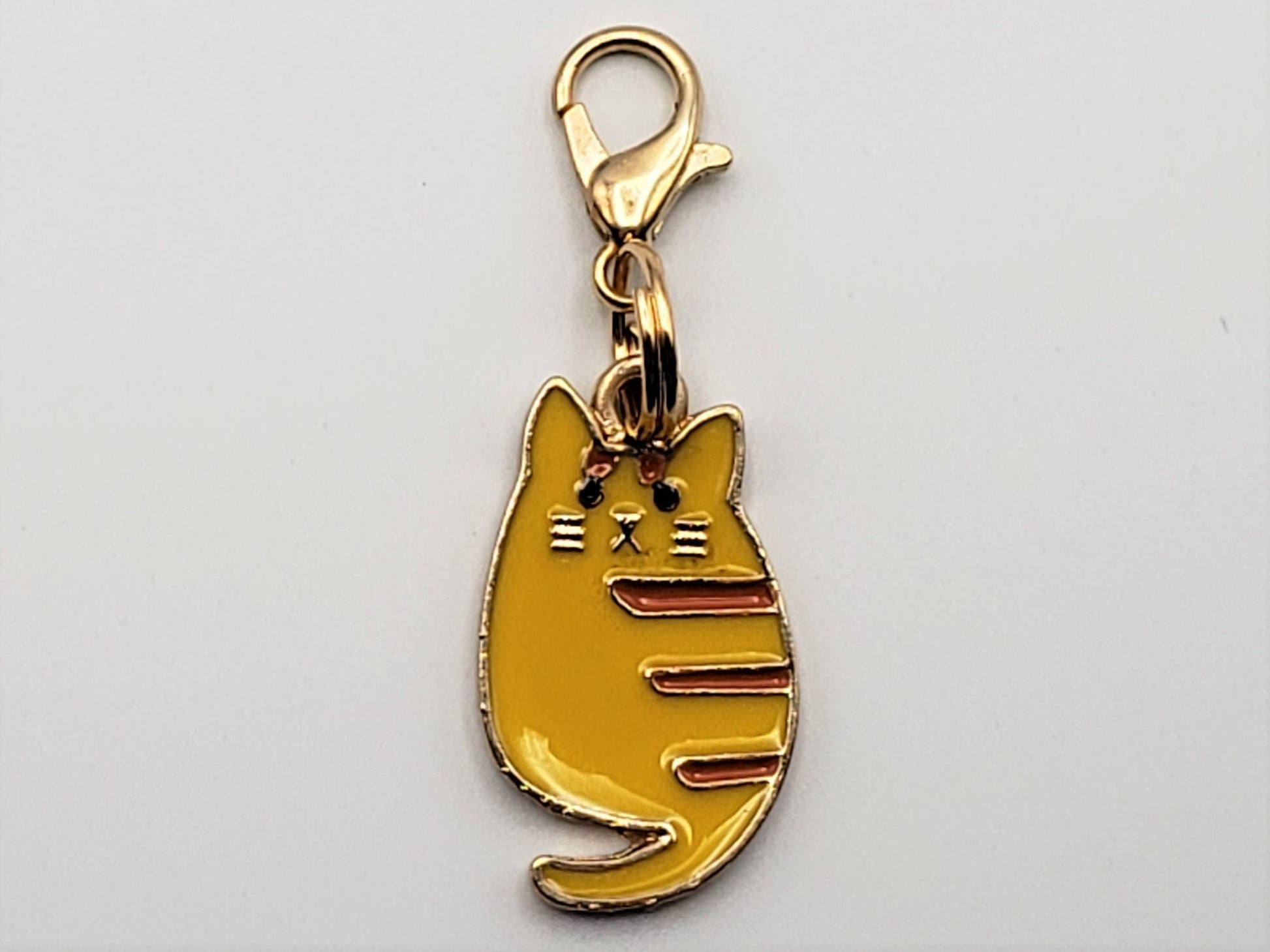 Orange Tabby Cat Stitch Markers for Knitting, 4pc | Crochet stitch marker, progress keeper, project bag charms, crochet accessory