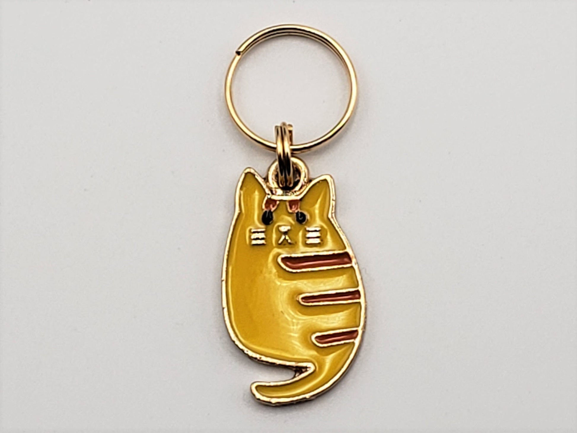 Orange Tabby Cat Stitch Markers for Knitting, 4pc | Crochet stitch marker, progress keeper, project bag charms, crochet accessory