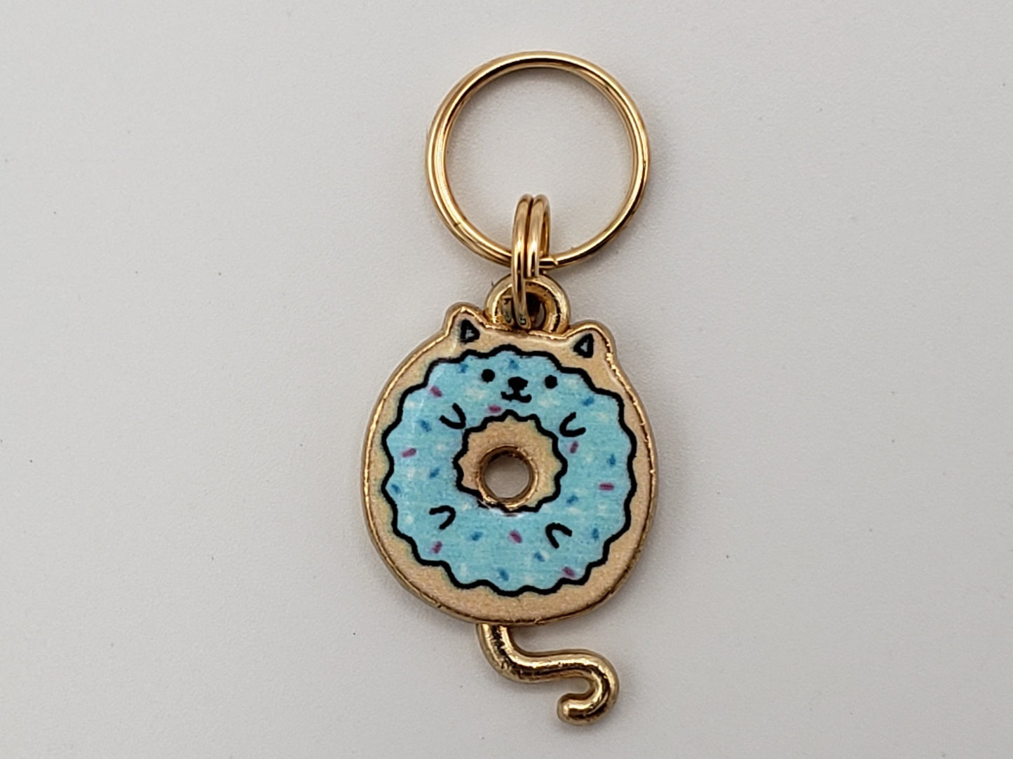Donut Cat Stitch Markers for Knitting, 3pc | Crochet stitch marker, progress keeper, project bag charms, crochet accessory