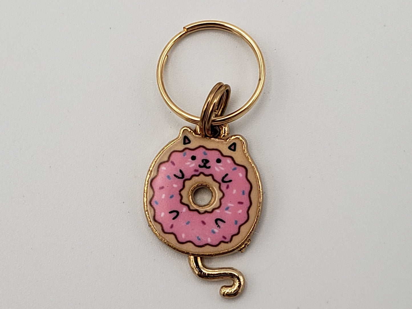 Donut Cat Stitch Markers for Knitting, 3pc | Crochet stitch marker, progress keeper, project bag charms, crochet accessory