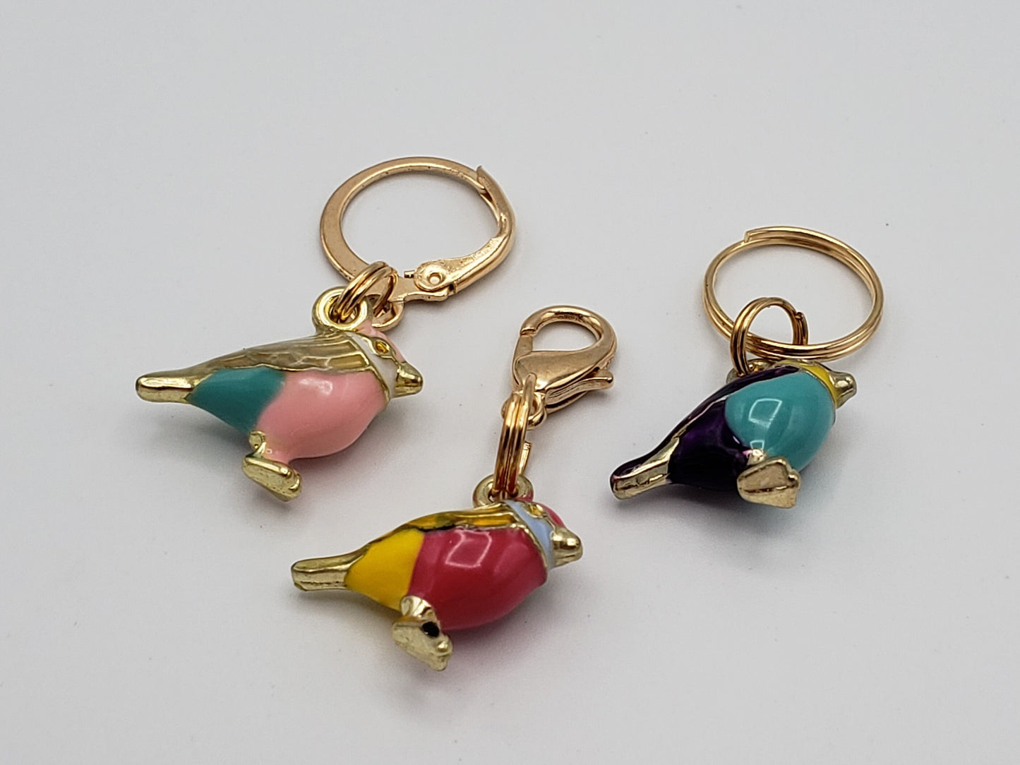 3D Birds Stitch Markers for Knitting 3pc | Crochet stitch marker, progress keeper, project bag charm, crochet accessory, knitting marker