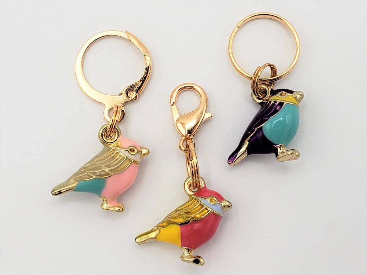 3D Birds Stitch Markers for Knitting 3pc | Crochet stitch marker, progress keeper, project bag charm, crochet accessory, knitting marker