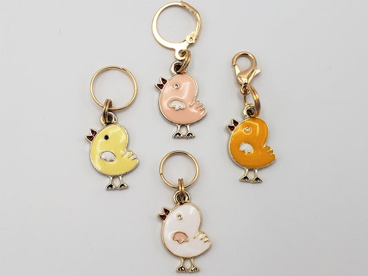 Stitch Markers for Knitting, 4pc baby chicks | Crochet stitch marker, progress keeper, project bag charms, crochet accessories
