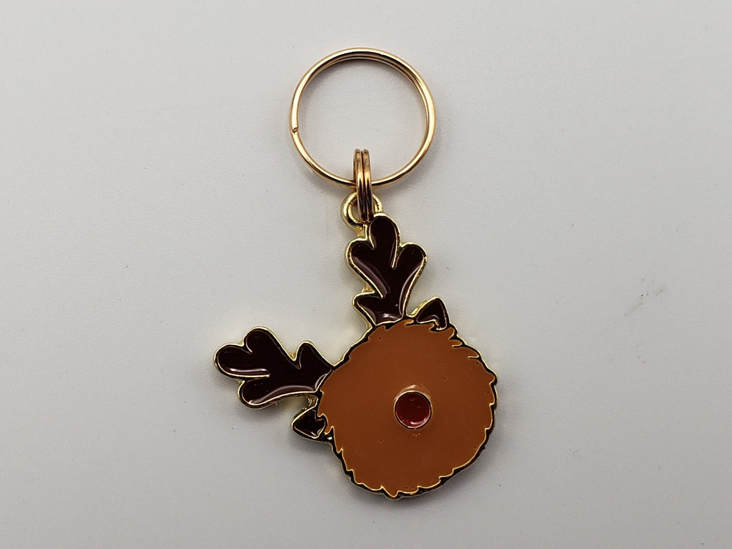 Fuzzy Reindeer Stitch Markers for Knitting, 3pc, Christmas and Holiday gift | Crochet stitch marker, progress keeper, crochet accessories