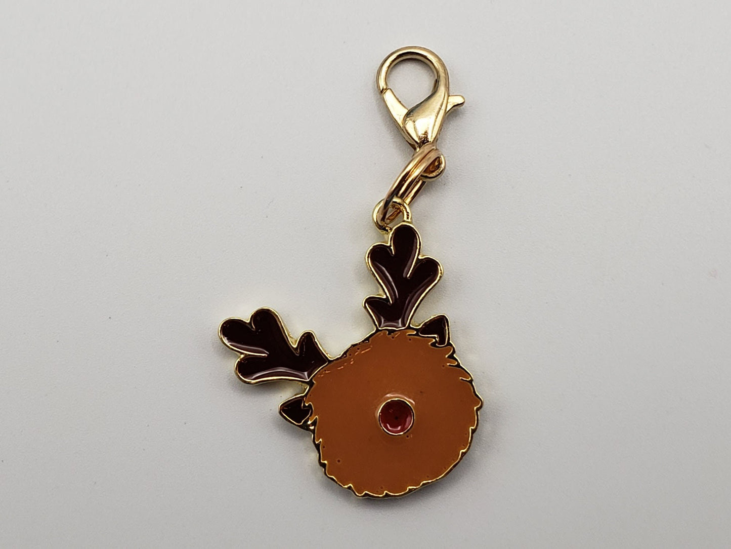 Fuzzy Reindeer Stitch Markers for Knitting, 3pc, Christmas and Holiday gift | Crochet stitch marker, progress keeper, crochet accessories
