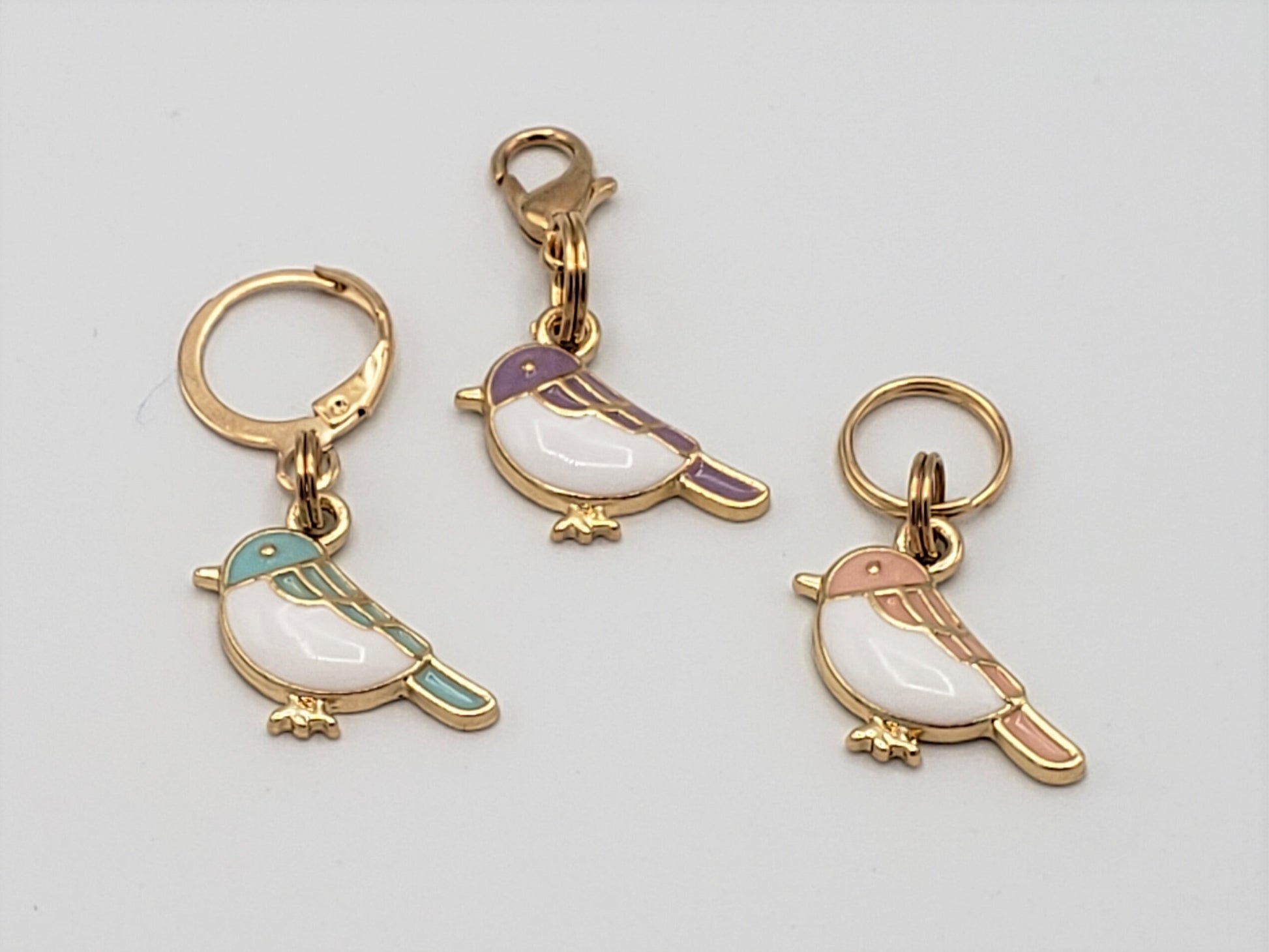 Birds Stitch Markers for Knitting 3pc | Crochet stitch marker, progress keeper, project bag charm, crochet accessory, knitting marker