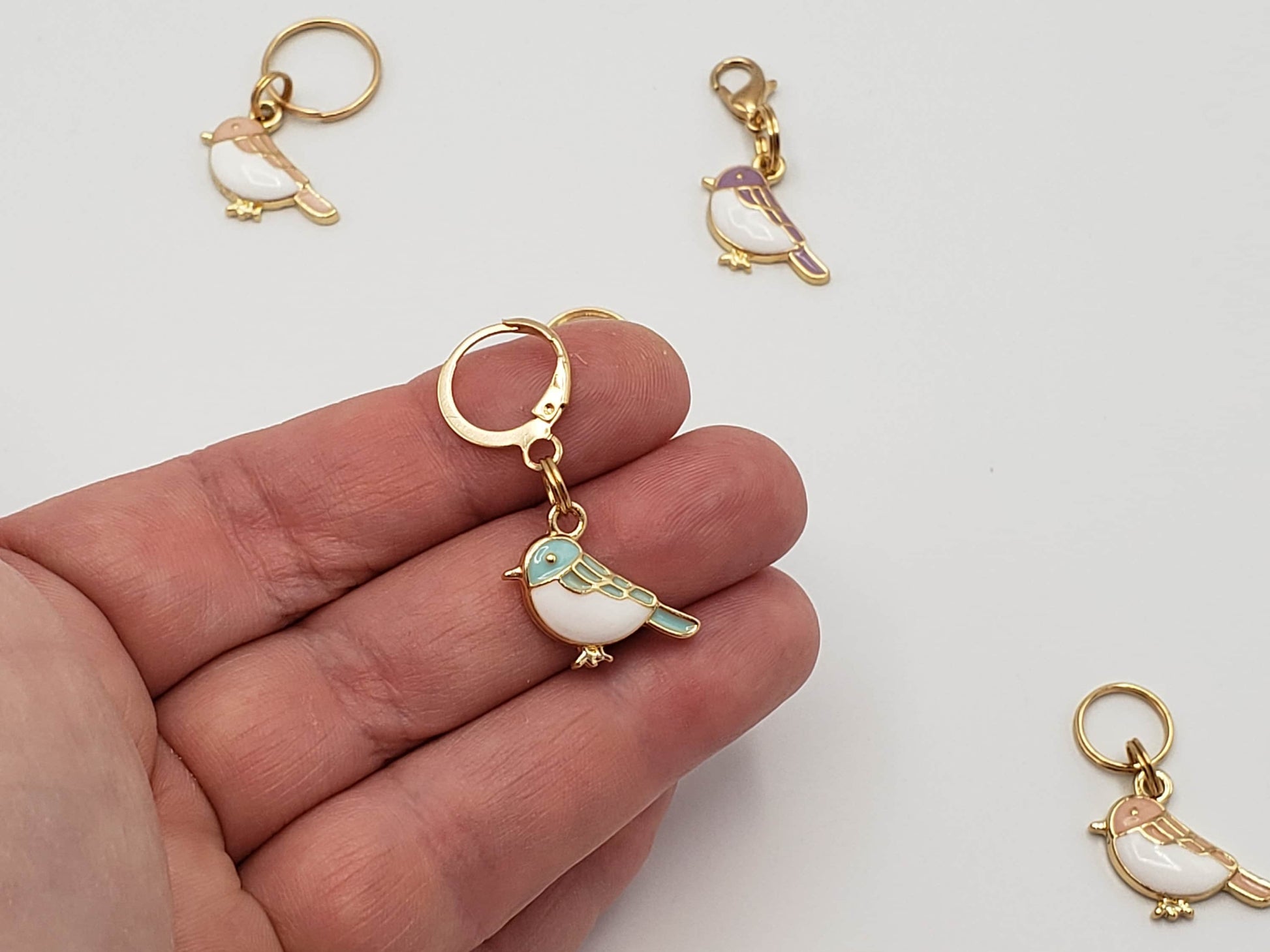 Birds Stitch Markers for Knitting 3pc | Crochet stitch marker, progress keeper, project bag charm, crochet accessory, knitting marker