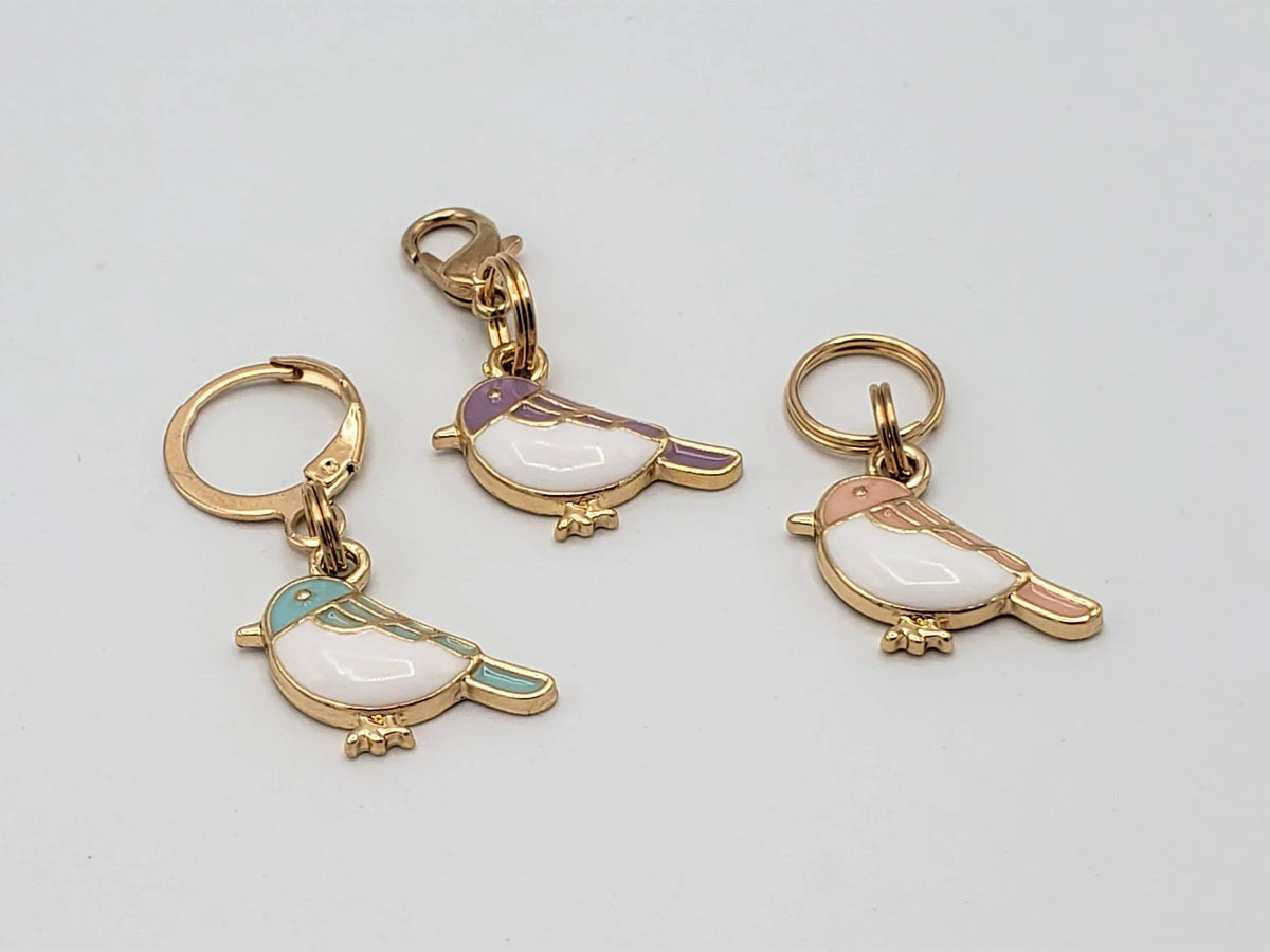 Birds Stitch Markers for Knitting 3pc | Crochet stitch marker, progress keeper, project bag charm, crochet accessory, knitting marker