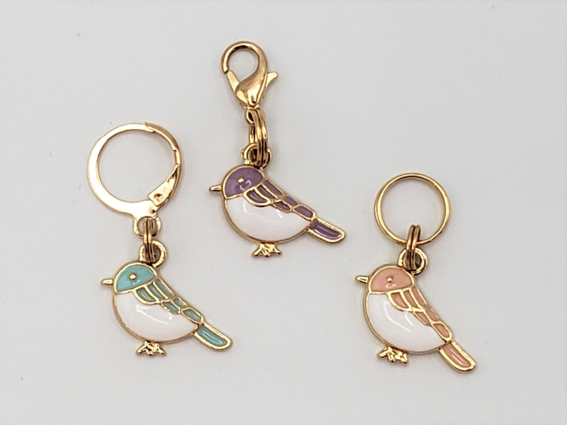 Birds Stitch Markers for Knitting 3pc | Crochet stitch marker, progress keeper, project bag charm, crochet accessory, knitting marker