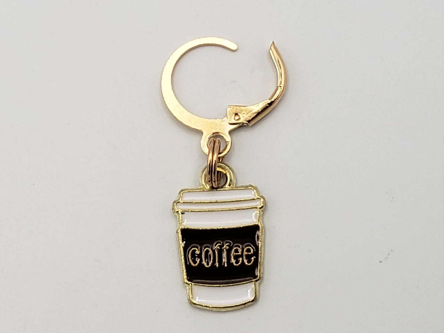 Coffee Cup Stitch Markers for Knitting 3pc | Crochet stitch marker, progress keeper, project bag charm, crochet accessory, knitting marker