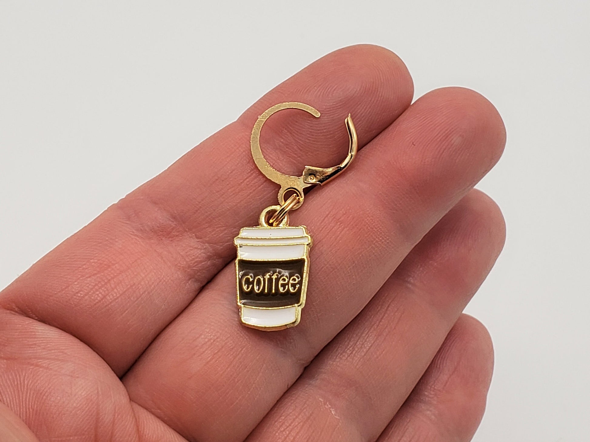 Coffee Cup Stitch Markers for Knitting 3pc | Crochet stitch marker, progress keeper, project bag charm, crochet accessory, knitting marker
