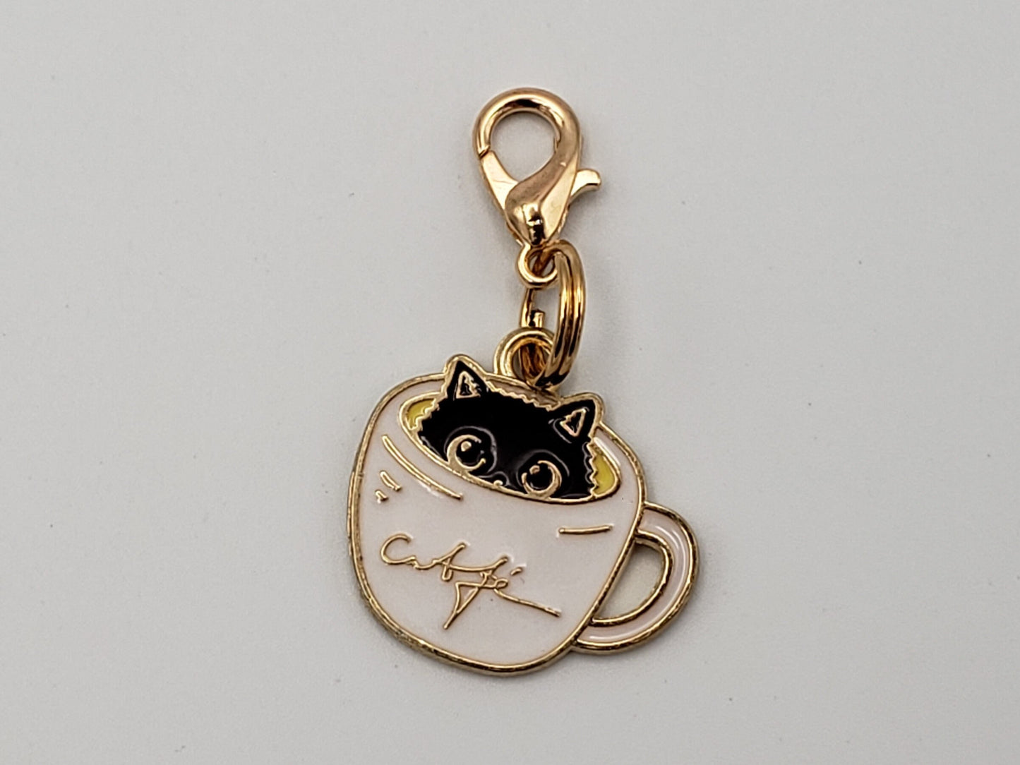 Cat Stitch Markers for Knitting, 3 pc Coffee cups | Crochet stitch marker, progress keeper, project bag charms, crochet accessory