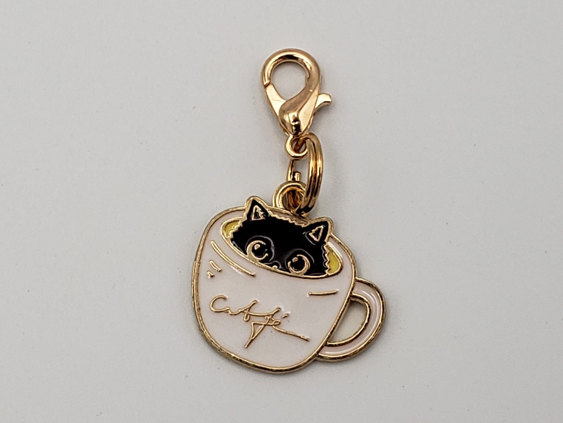 Cat Stitch Markers for Knitting, 3 pc Coffee cups | Crochet stitch marker, progress keeper, project bag charms, crochet accessory