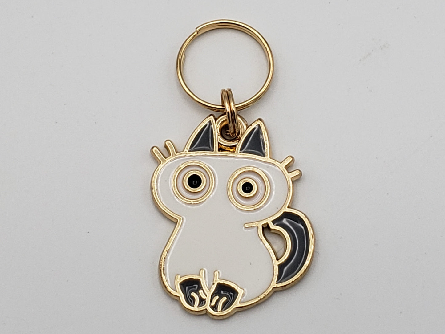 Cat Stitch Markers for Knitting, 2pc White or Brown | Crochet stitch marker, progress keeper, project bag charms, crochet accessories