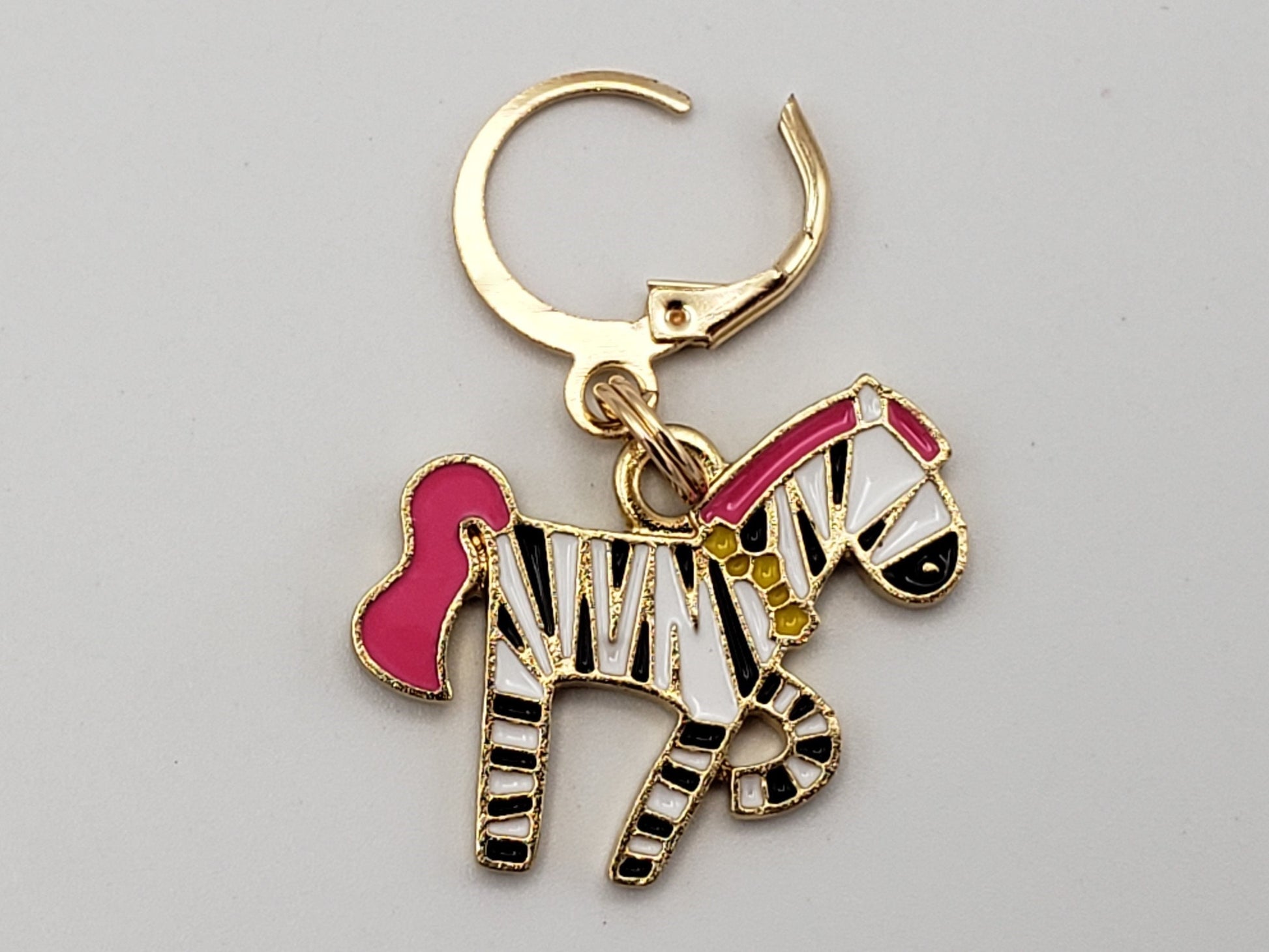 Stitch Markers for Knitting, 3 pc Dancing Zebra | Crochet stitch marker, progress keeper, project bag charms, crochet accessory