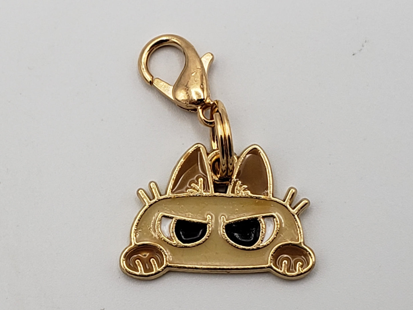 Cat Stitch Markers for Knitting, 2pc White or Brown | Crochet stitch marker, progress keeper, project bag charms, crochet accessories