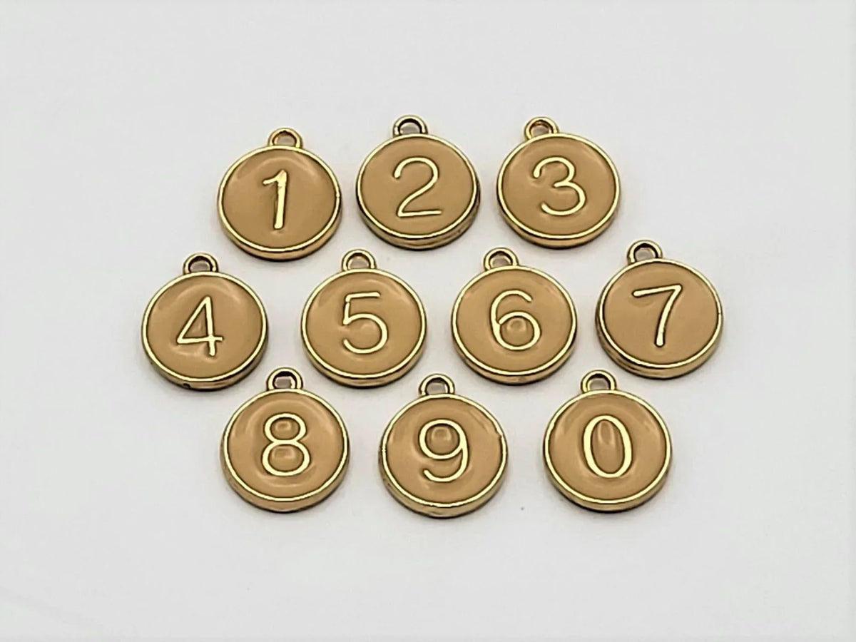 Number Stitch Marker for knitting and crochet, 0-9 Enamel Charms multi-colors | row counter, crochet hook marker, crochet stitch marker