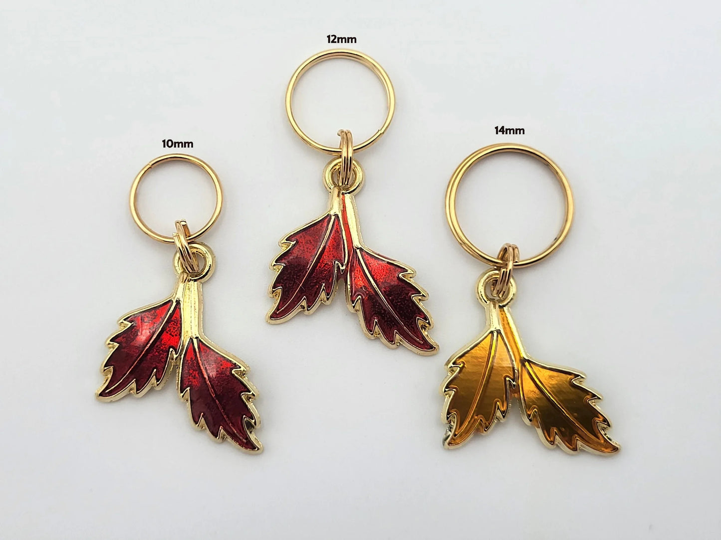 Double Fall Leaves Stitch Markers for Knitting, 4pc jewel | Crochet stitch marker, progress keeper, project bag charms, crochet accessories