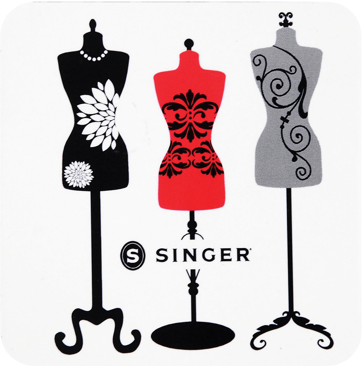 Dress form Decorative Magnet with 6 Singer Gold Eye Embroidery Needles | sewing notions