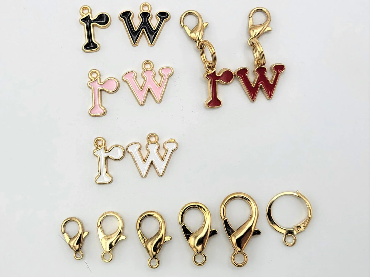 Right and Wrong Stitch Markers for knitting and crochet, multi-colored letters | crochet marker, crochet accessories