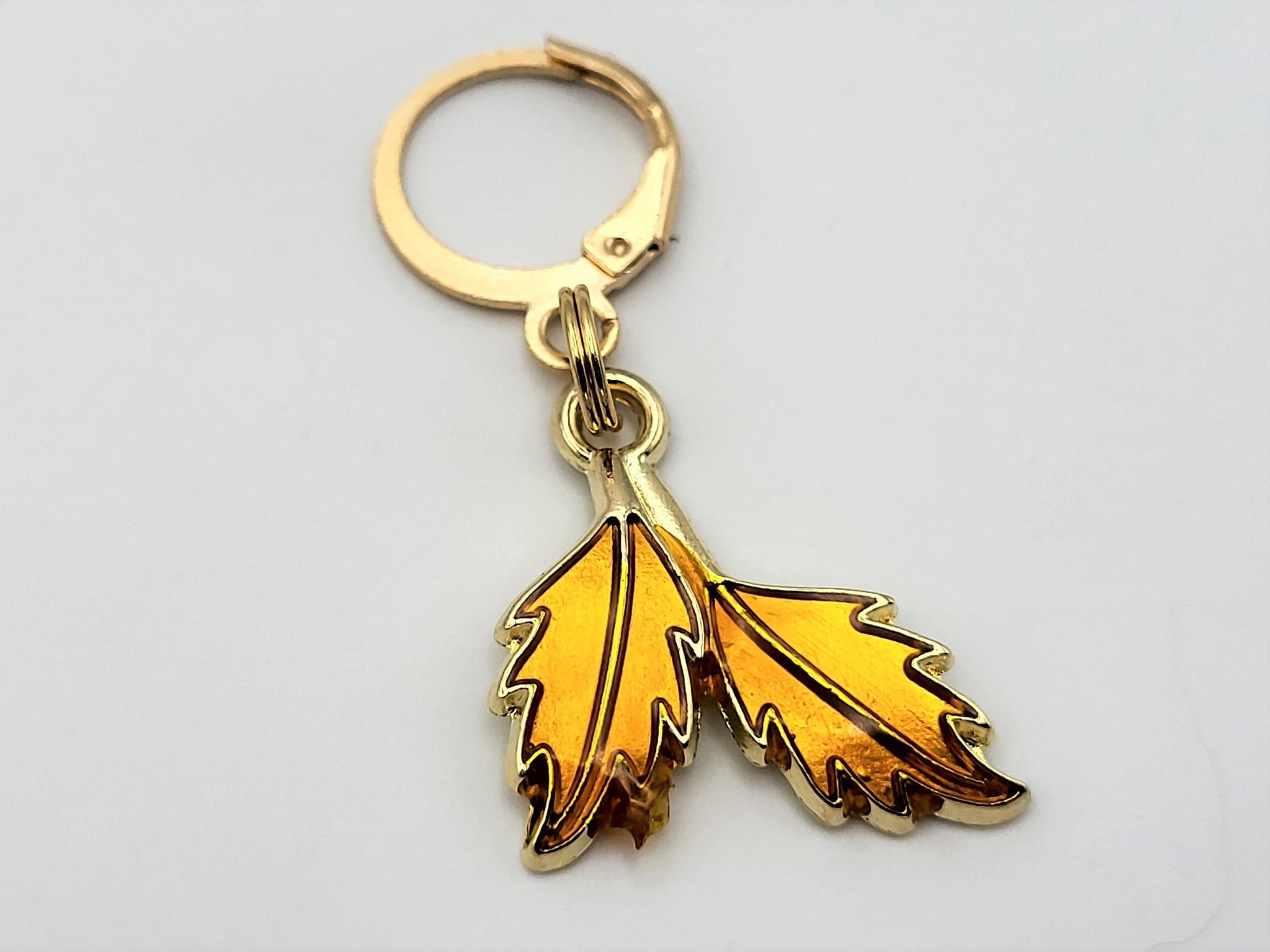 Double Fall Leaves Stitch Markers for Knitting, 4pc jewel | Crochet stitch marker, progress keeper, project bag charms, crochet accessories