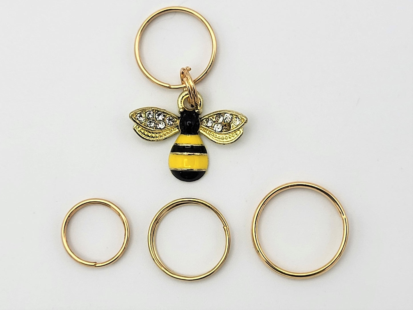 Bee Stitch Markers for Knitting 5pc | Crochet stitch marker, progress keeper, project bag charm, crochet accessory