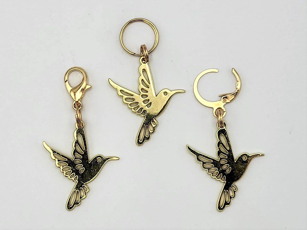 Hummingbirds Stitch Markers for Knitting 3pc | Crochet stitch marker, progress keeper, project bag charm, crochet accessory, knitting marker