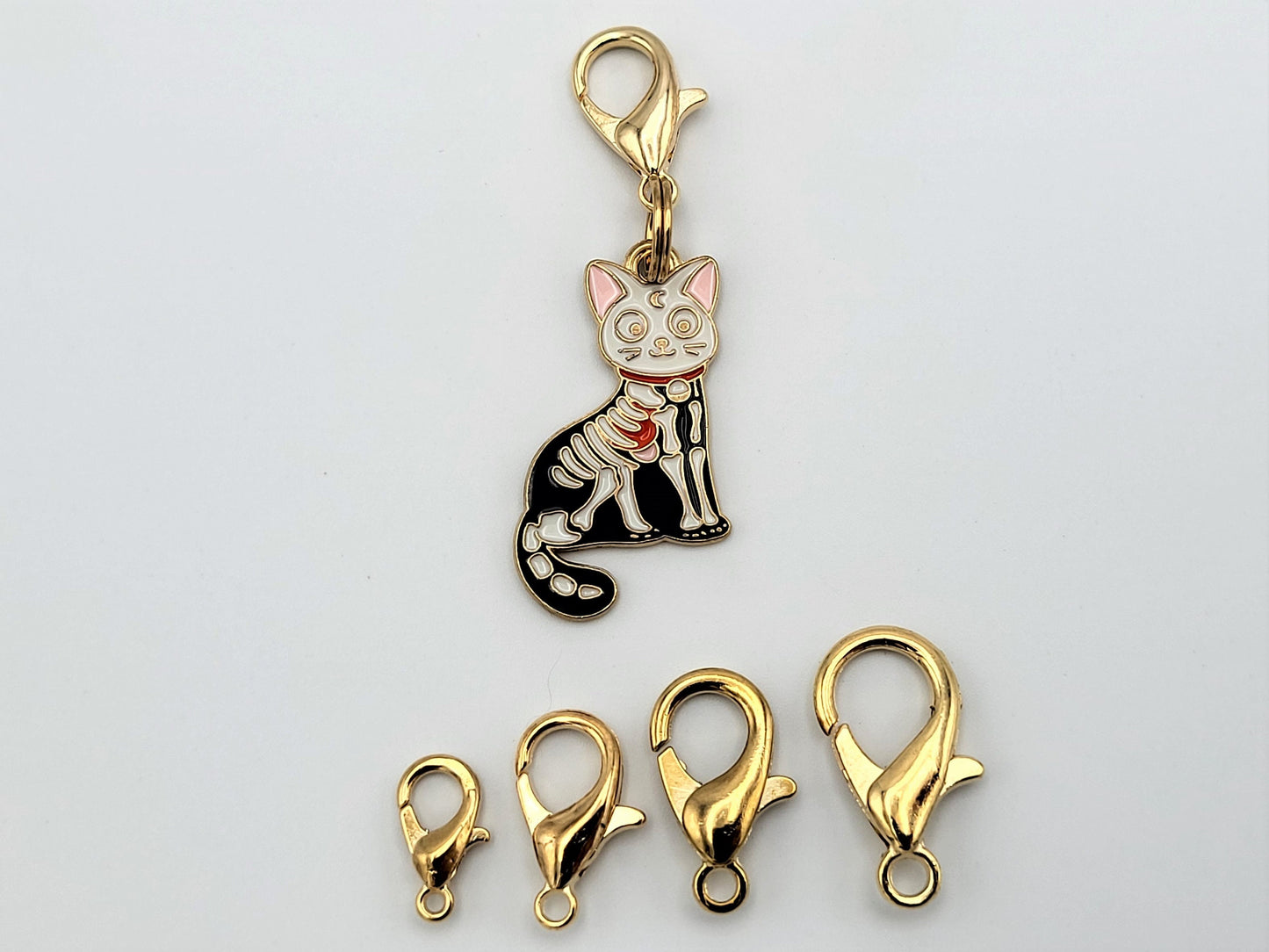 Spooky Rabbit and Cat Stitch Markers for Knitting 2pc | Crochet stitch marker, progress keeper, project bag charm, crochet accessory