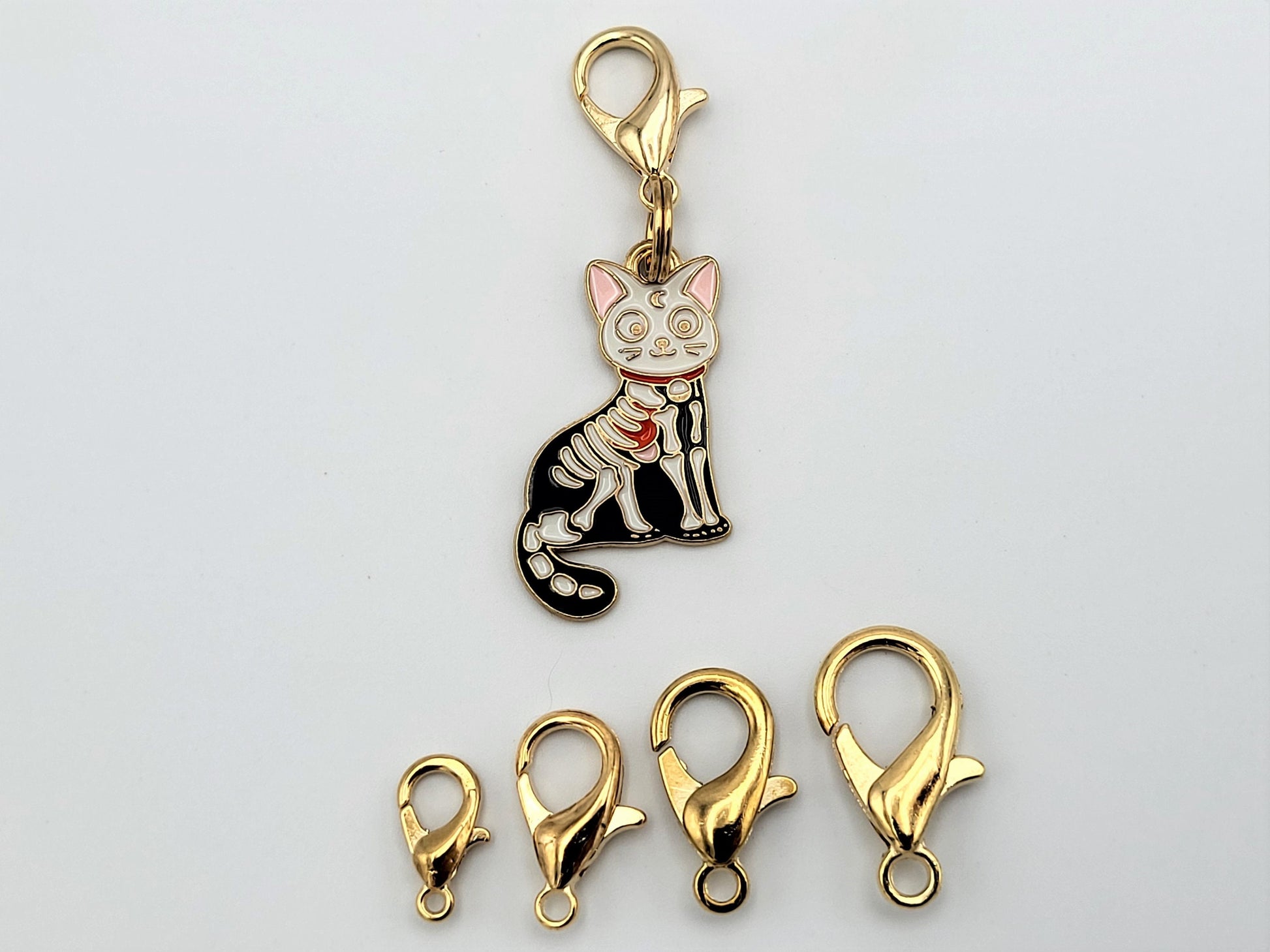 Spooky Rabbit and Cat Stitch Markers for Knitting 2pc | Crochet stitch marker, progress keeper, project bag charm, crochet accessory